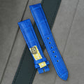 Chronoswiss Lederarmband NOS 16/14mm Blau Krokodil
