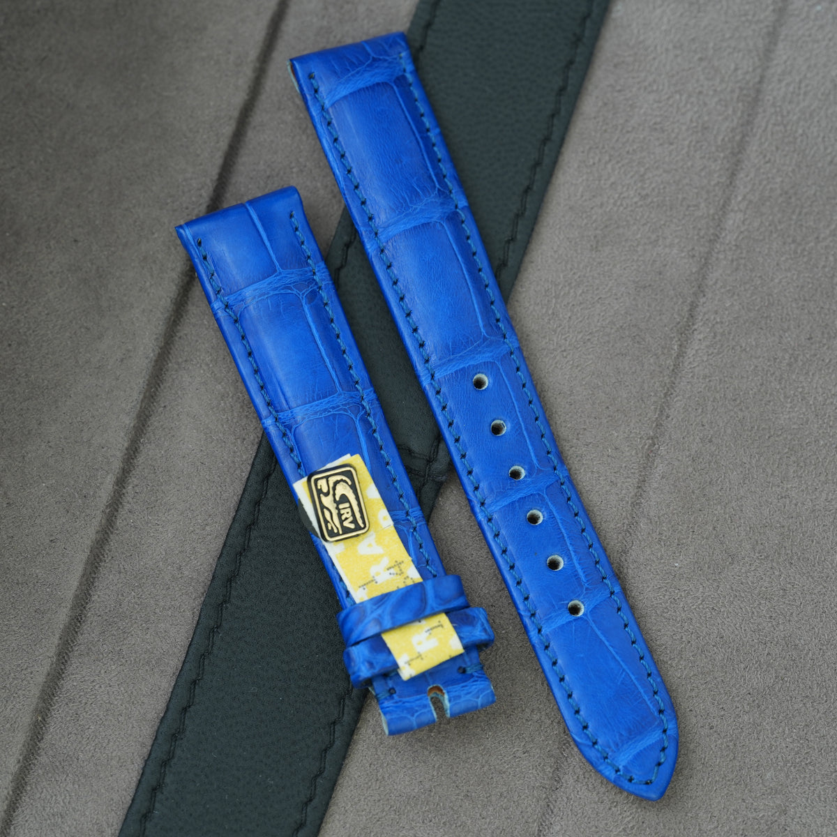 Chronoswiss Lederarmband NOS 16/14mm Blau Krokodil