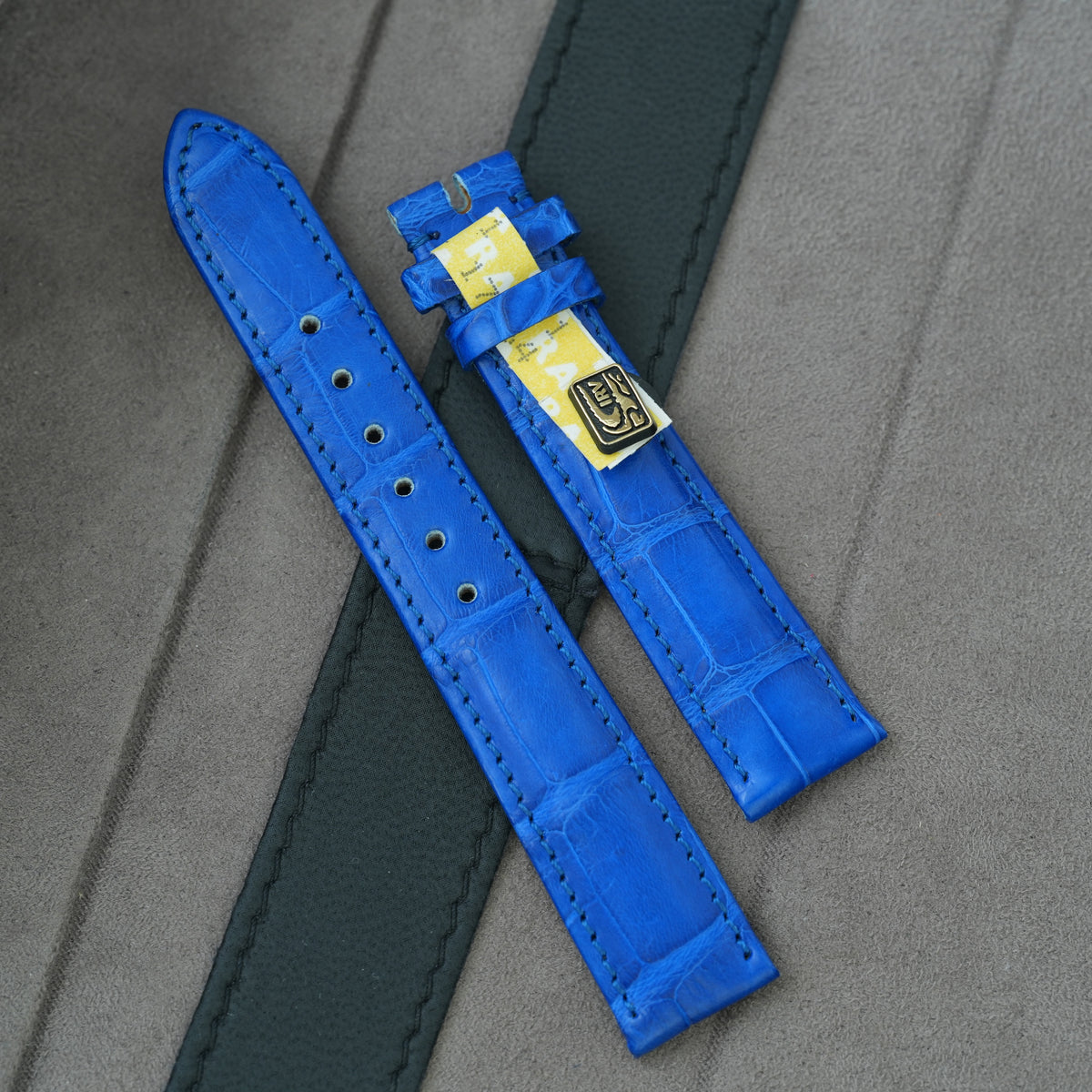 Chronoswiss Lederarmband NOS 16/14mm Blau Krokodil