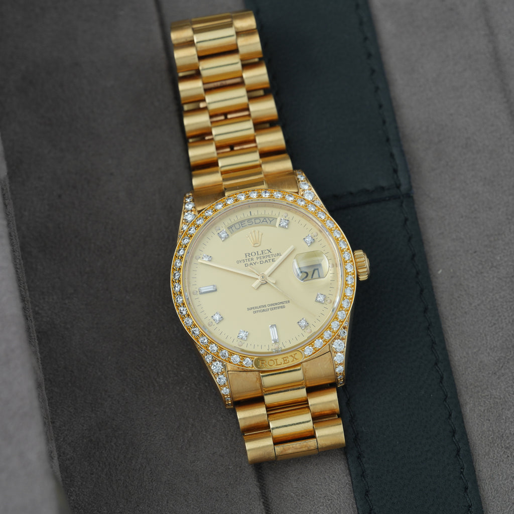 Rolex Day-Date 36 Ref. 18138 Box & Paper's 'Lemon Dial' CROWN COLLECTION