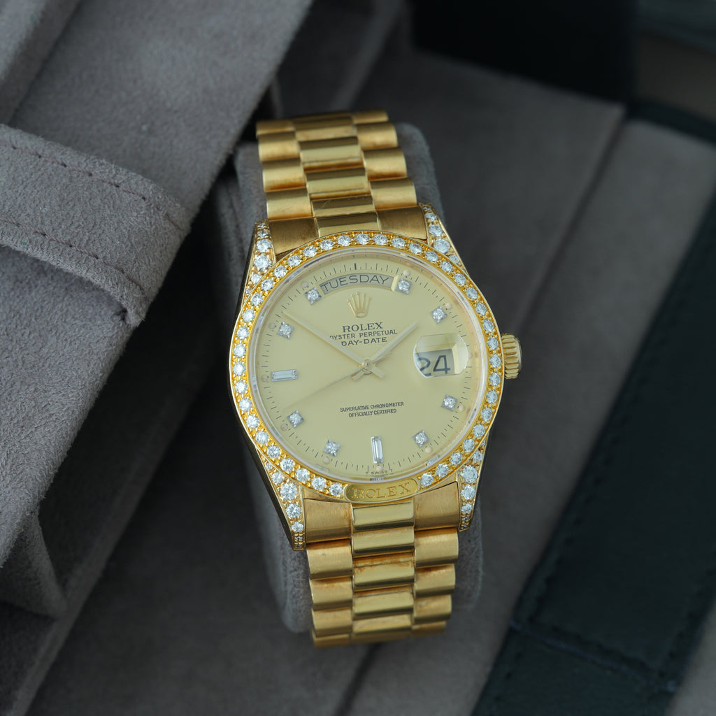 Rolex Day-Date 36 Ref. 18138 Box & Paper's 'Lemon Dial' CROWN COLLECTION
