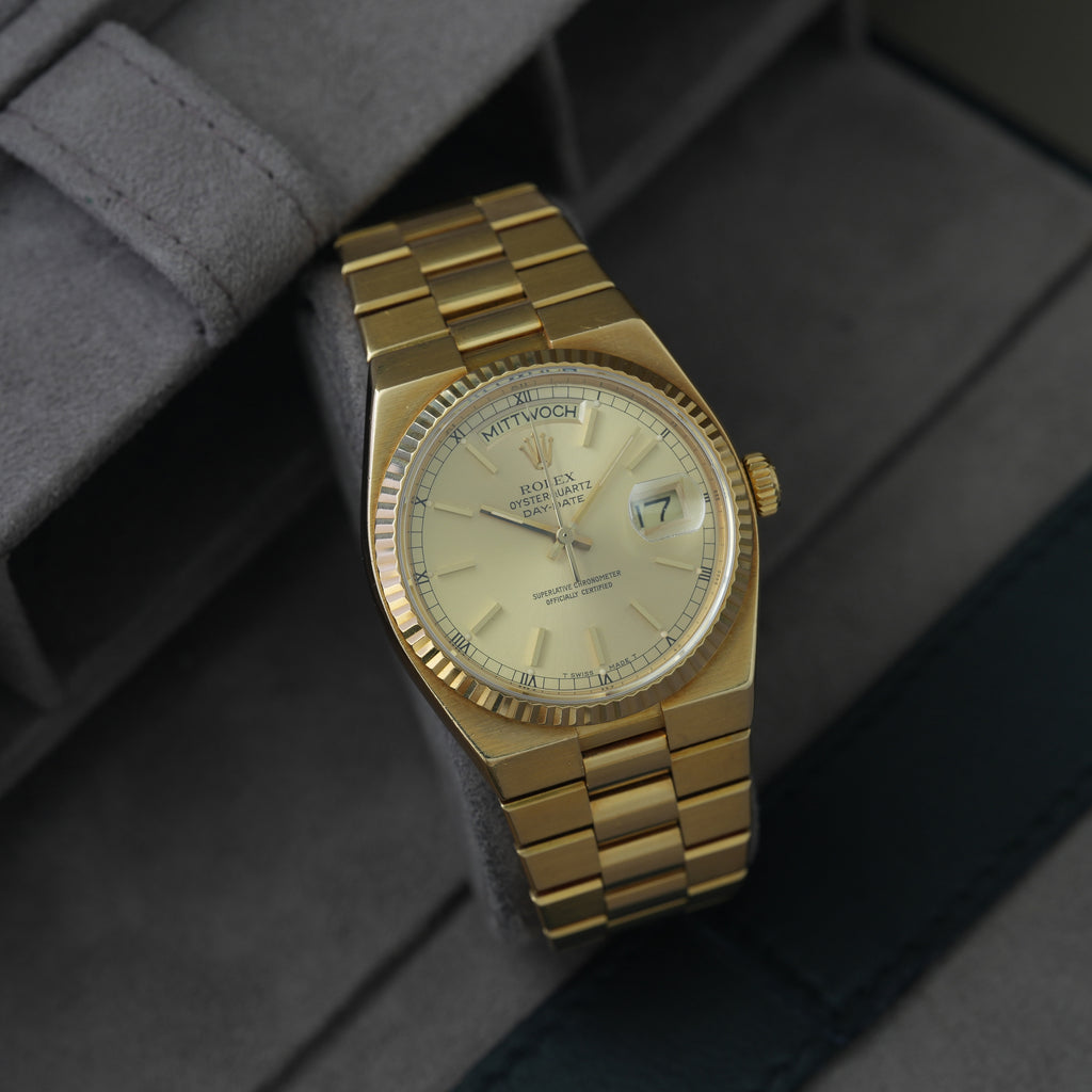 Rolex Day-Date Oysterquartz 36 Ref. 19018 'Champagner Blatt'