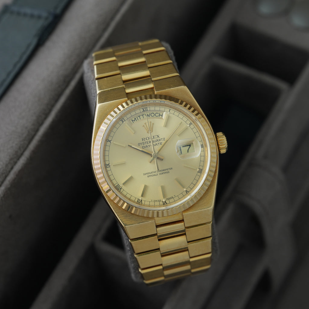 Rolex Day-Date Oysterquartz 36 Ref. 19018 'Champagner Blatt'