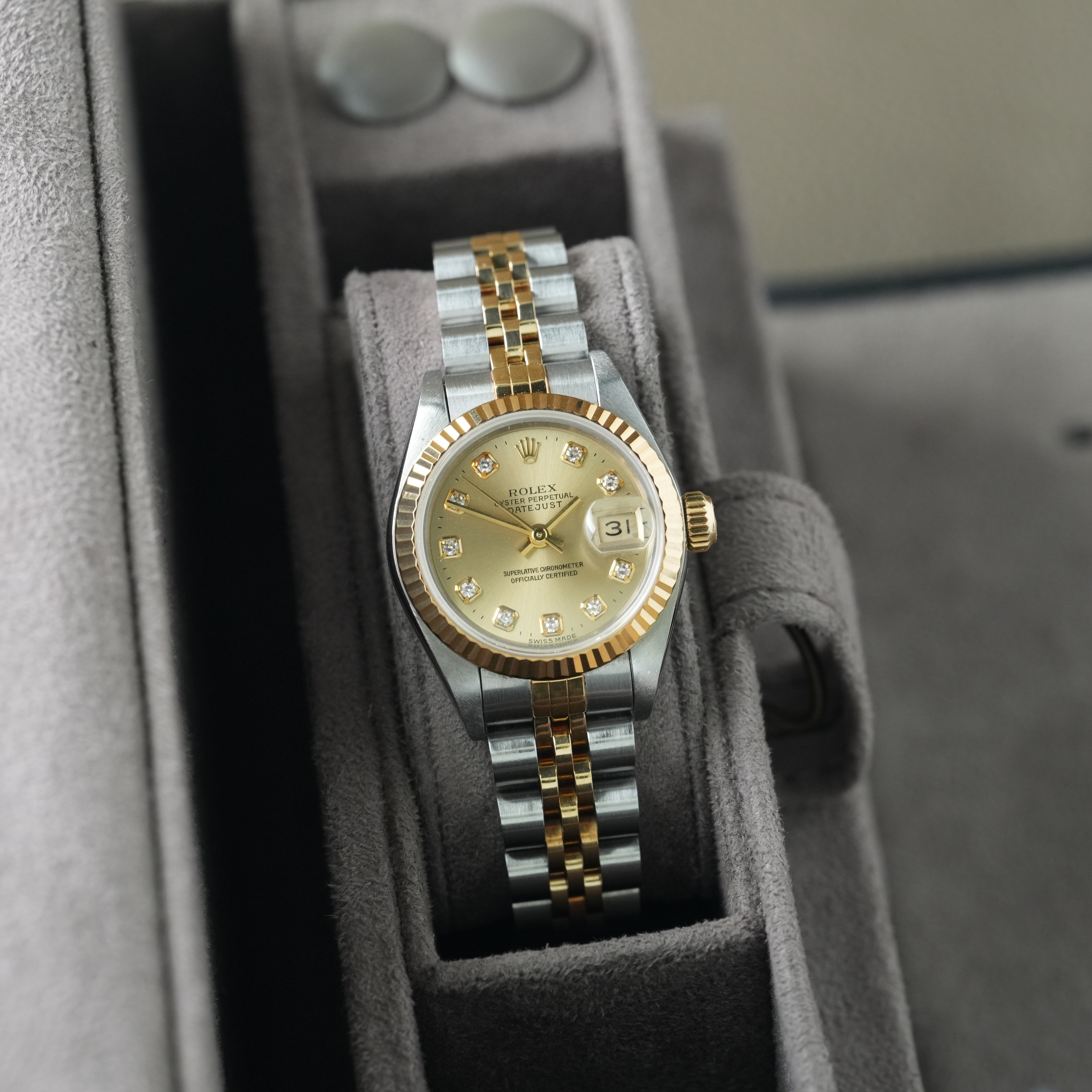 Rolex Lady-Datejust 26mm Ref. 69173 'Big Diamond' Box & Papiere