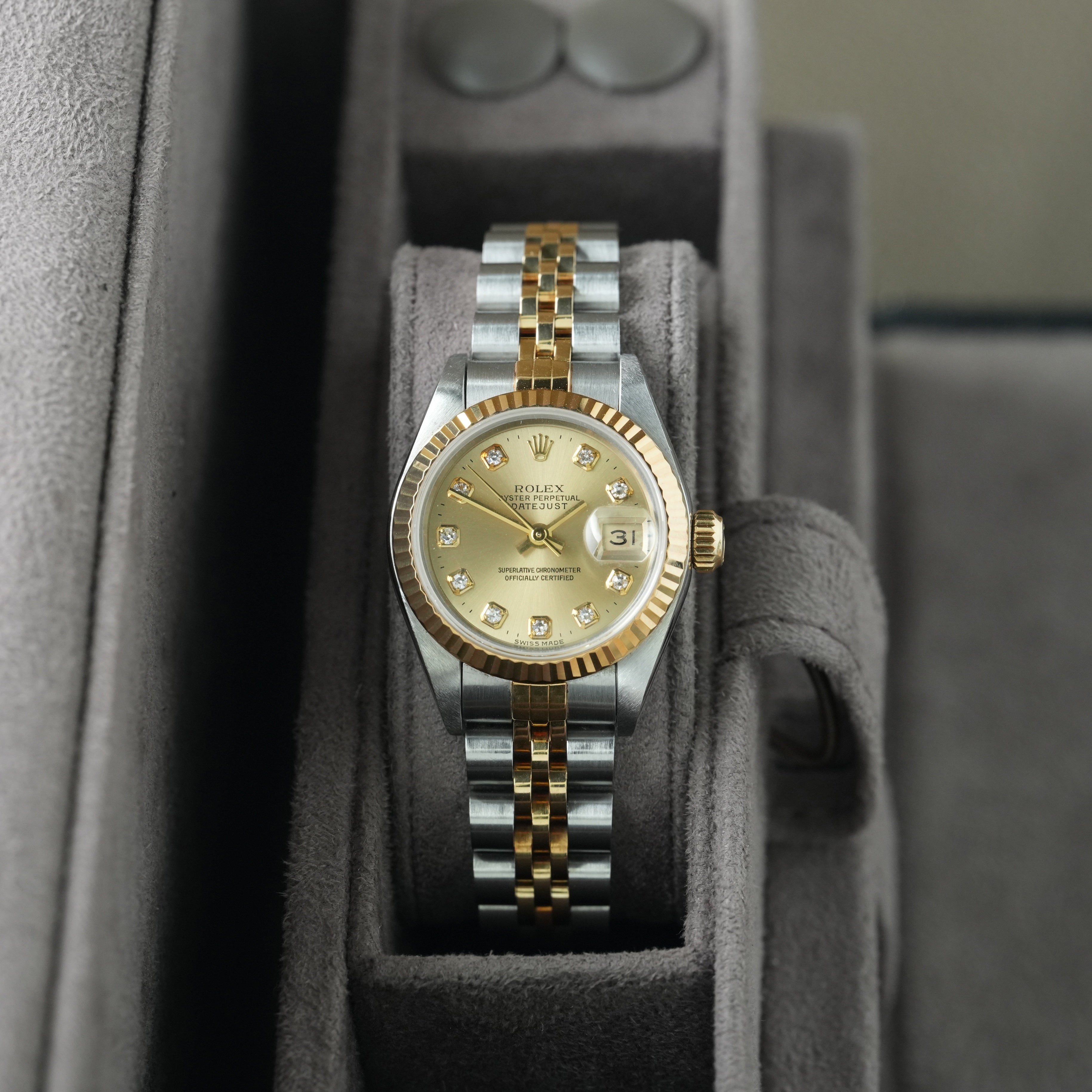 Rolex Lady-Datejust 26mm Ref. 69173 'Big Diamond' Box & Papiere