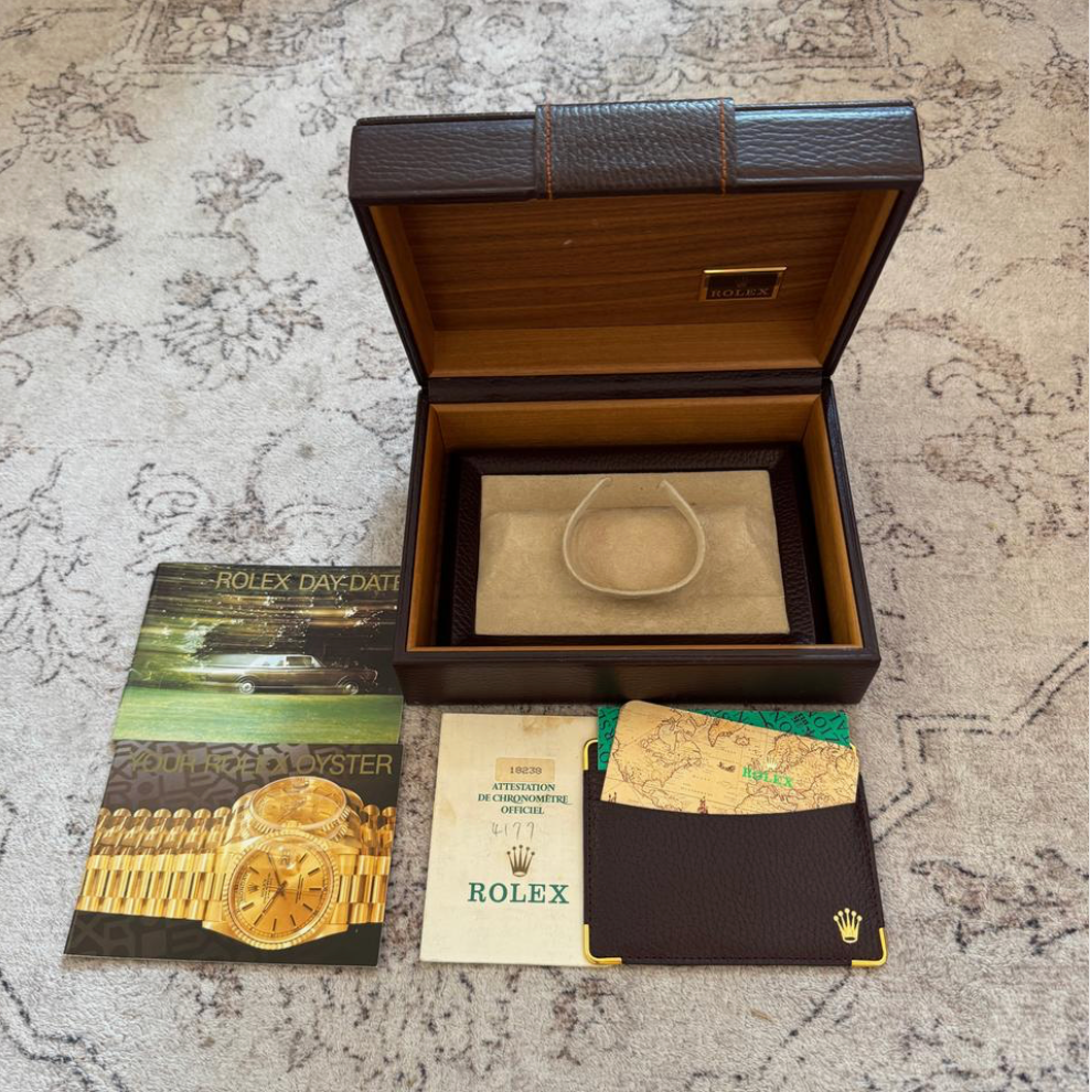 Rolex Day-Date Ref. 18238 'Grün Vignette-Degrade' Box & Papiere