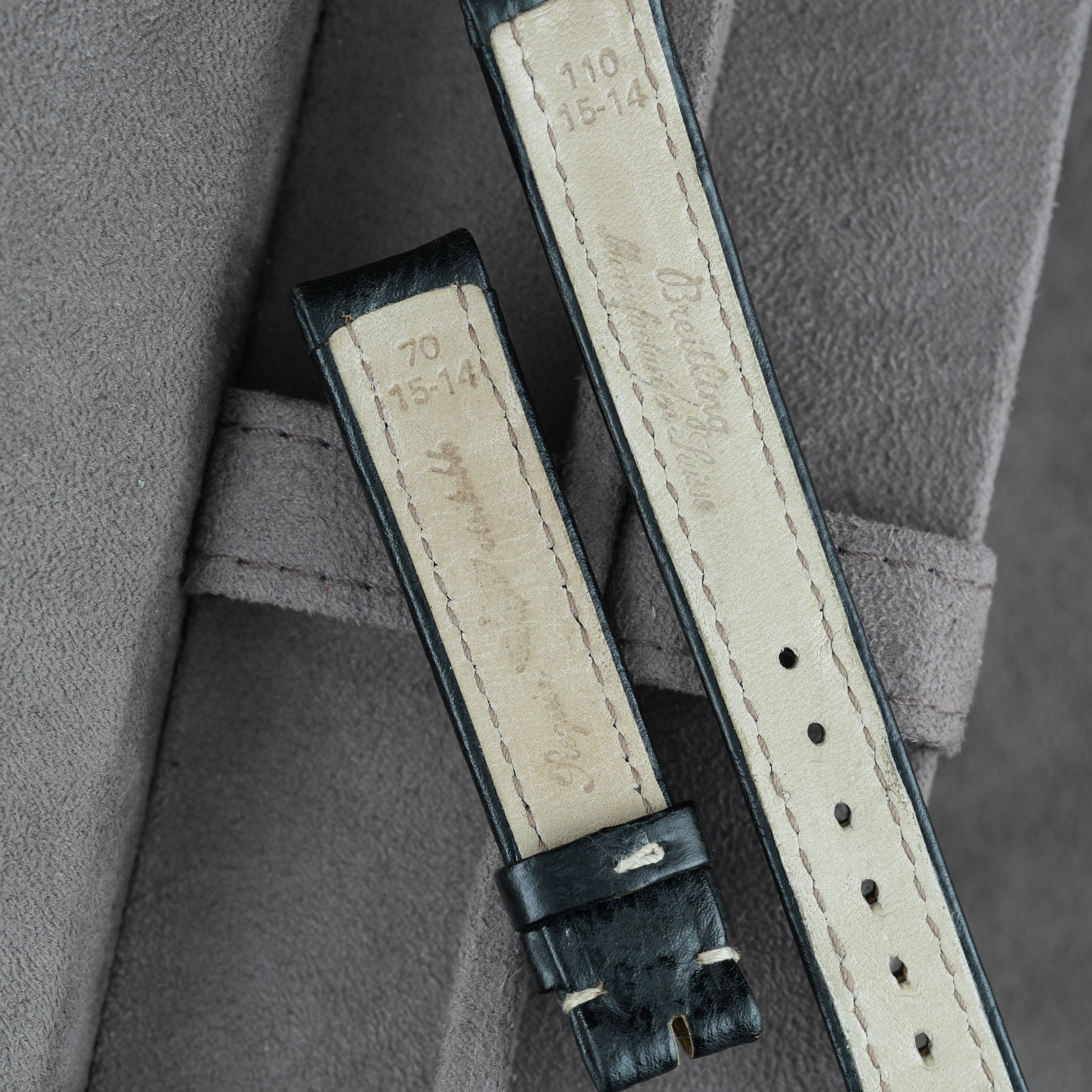Breitling Lederarmband 15mm Schwarz