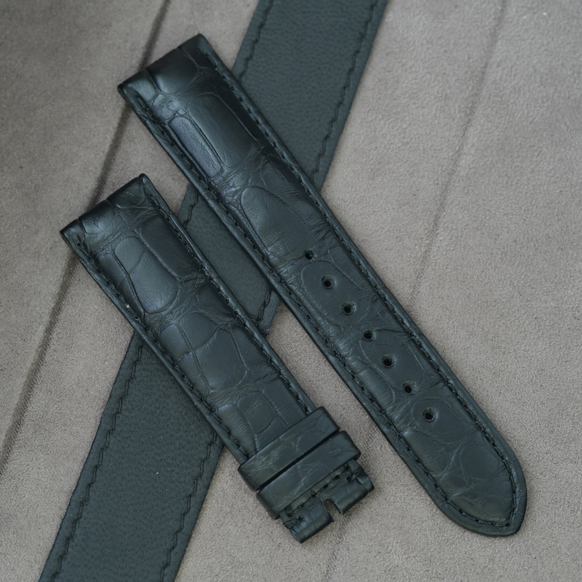 Chronoswiss Lederarmband NOS 20/18mm Schwarz Krokodil