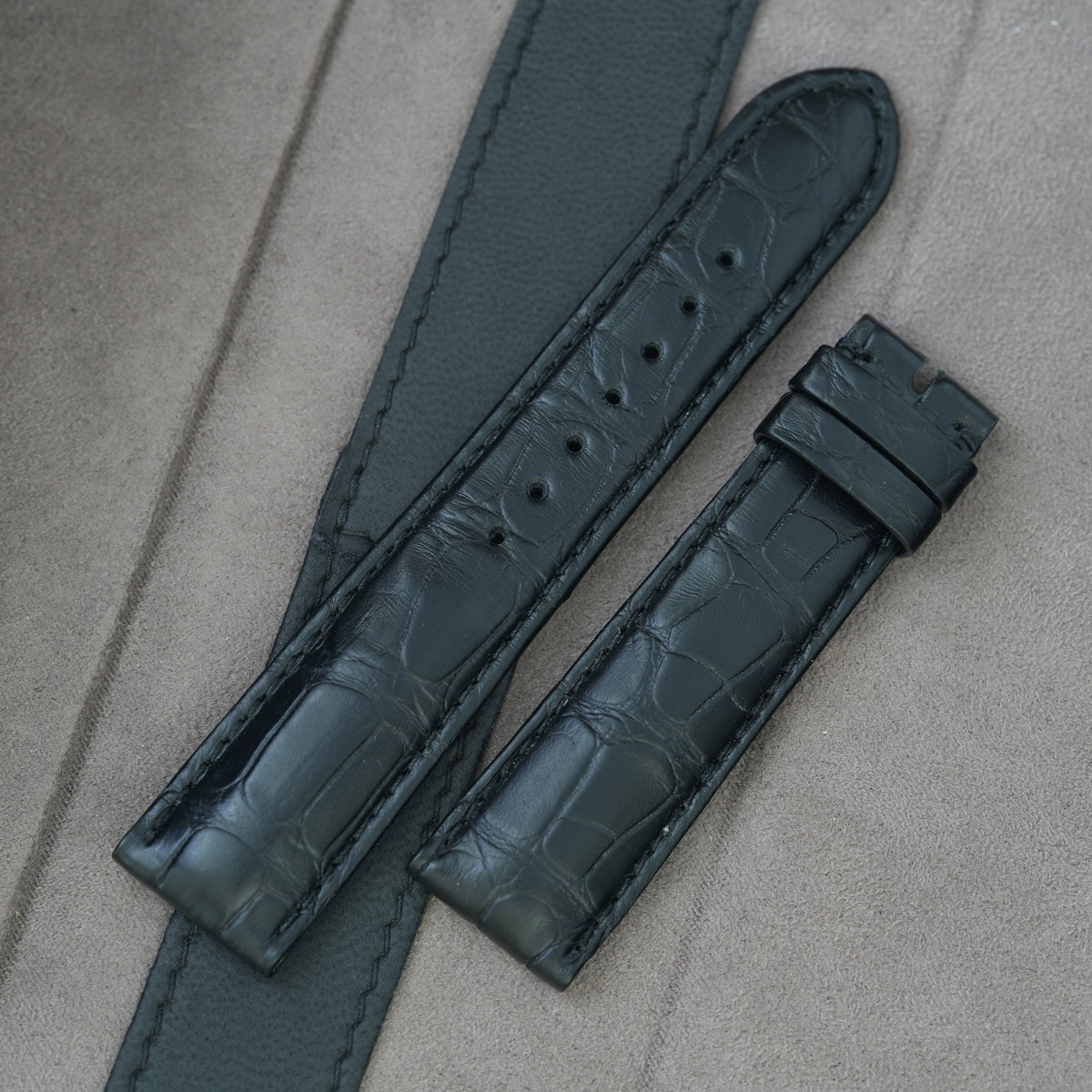 Chronoswiss Lederarmband NOS 20/18mm Schwarz Krokodil