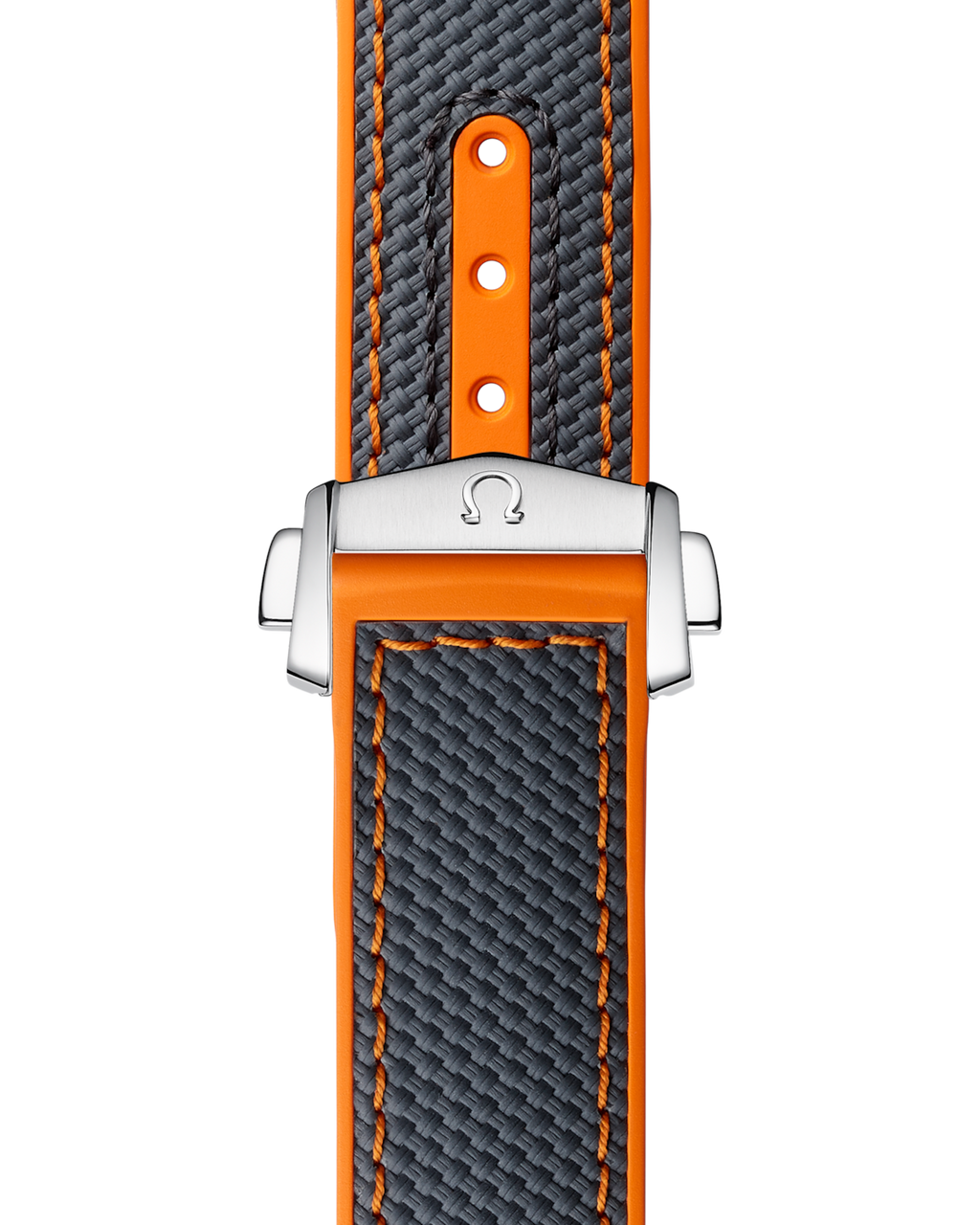 Omega Kautschukarmband Grau/Orange für Seamaster Planet Ocean