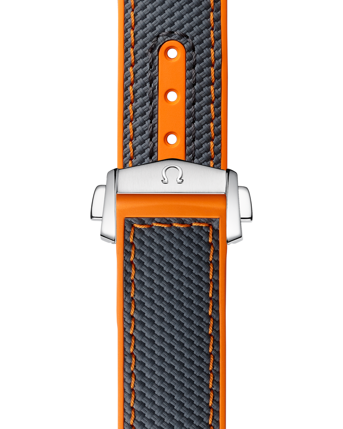 Omega Kautschukarmband Grau/Orange für Seamaster Planet Ocean