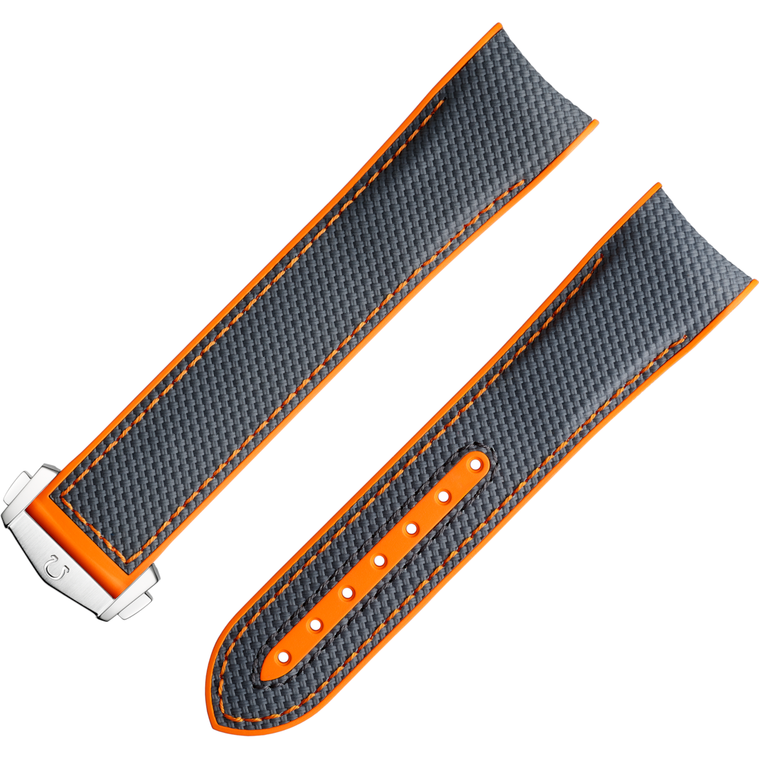 Omega Kautschukarmband Grau/Orange für Seamaster Planet Ocean