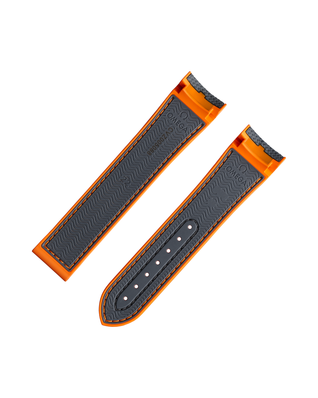 Omega Kautschukarmband Grau/Orange für Seamaster Planet Ocean