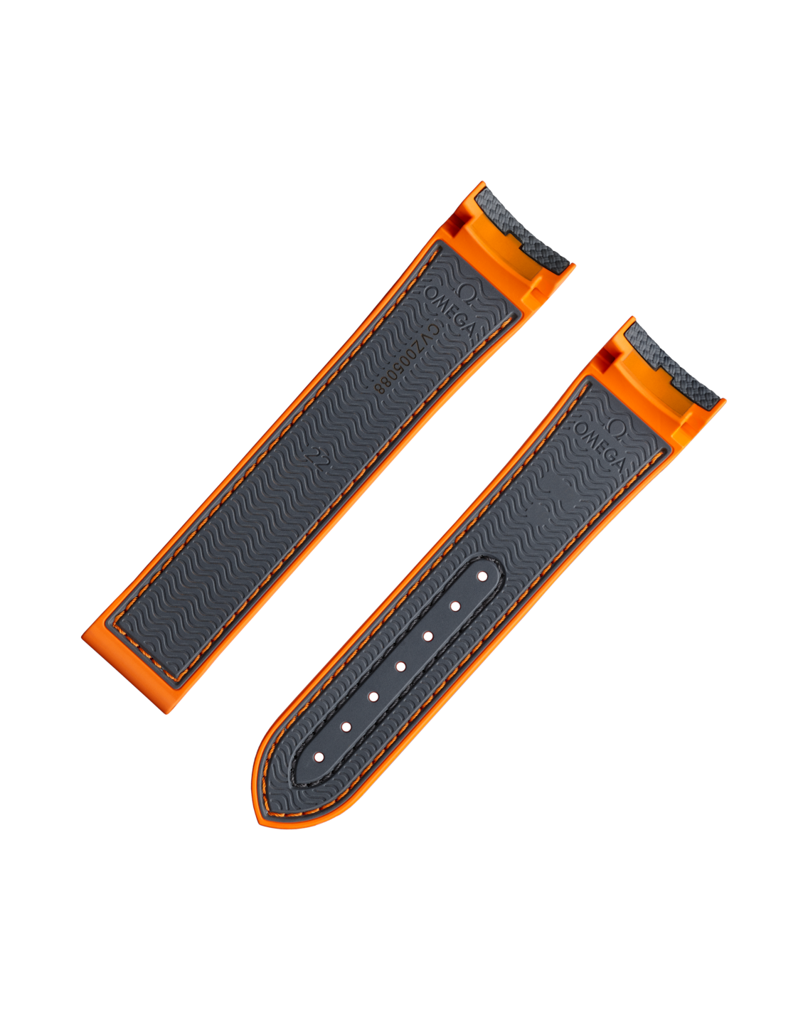 Omega Kautschukarmband Grau/Orange für Seamaster Planet Ocean