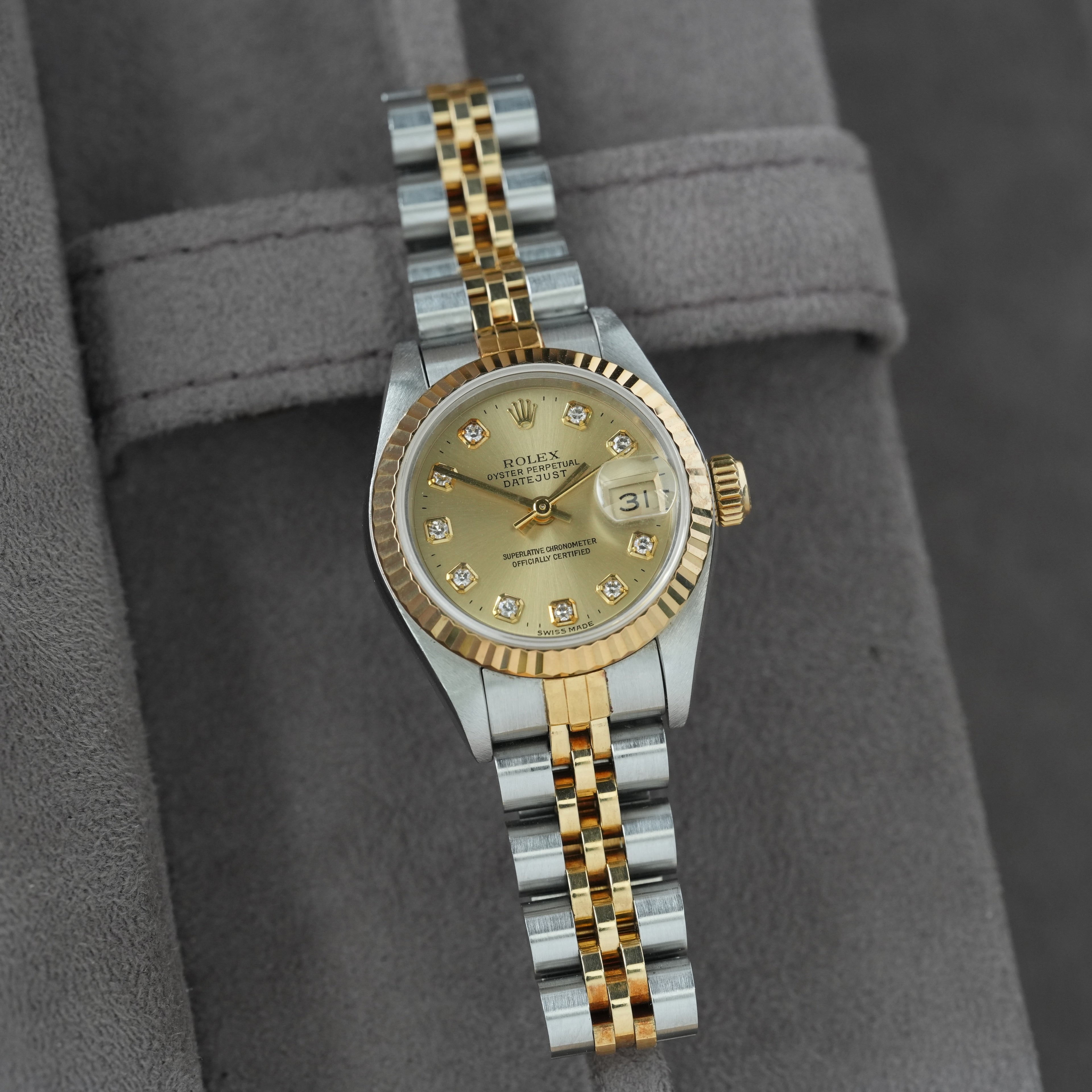 Rolex Lady-Datejust 26mm Ref. 69173 'Big Diamond' Box & Papiere