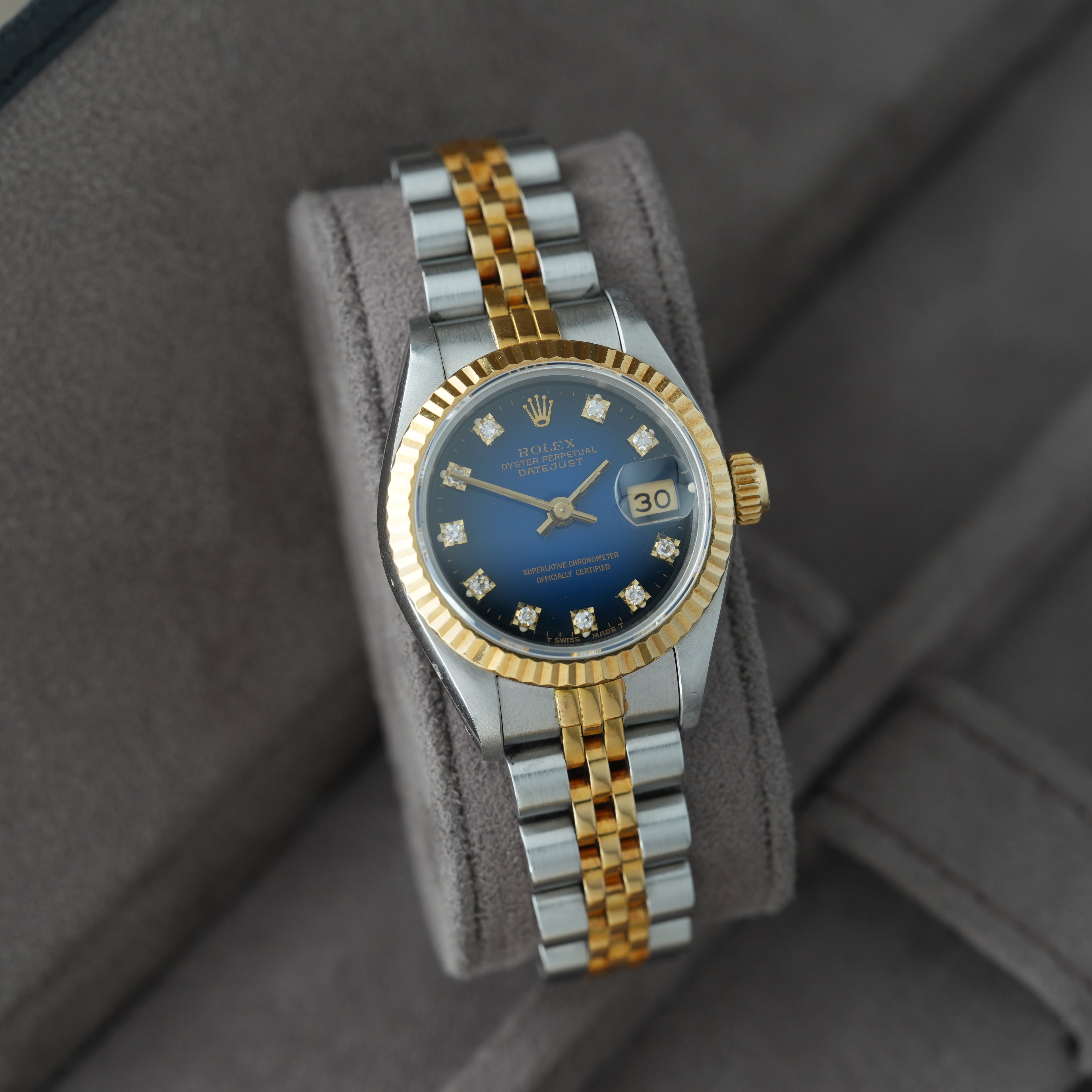 Rolex Lady-Datejust 26mm Ref. 69173 'Blau Vignette' Box & Papiere