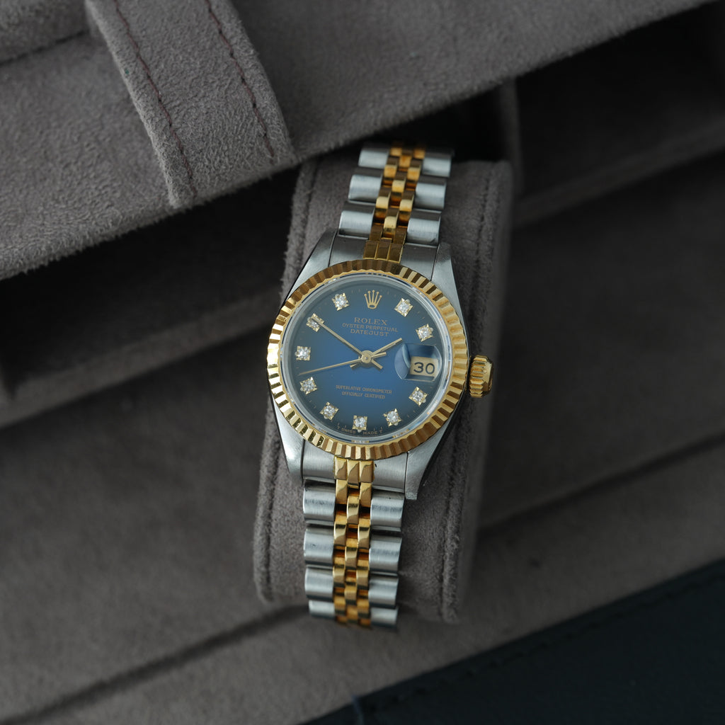 Rolex Lady-Datejust 26mm Ref. 69173 'Blau Vignette' Box & Papiere