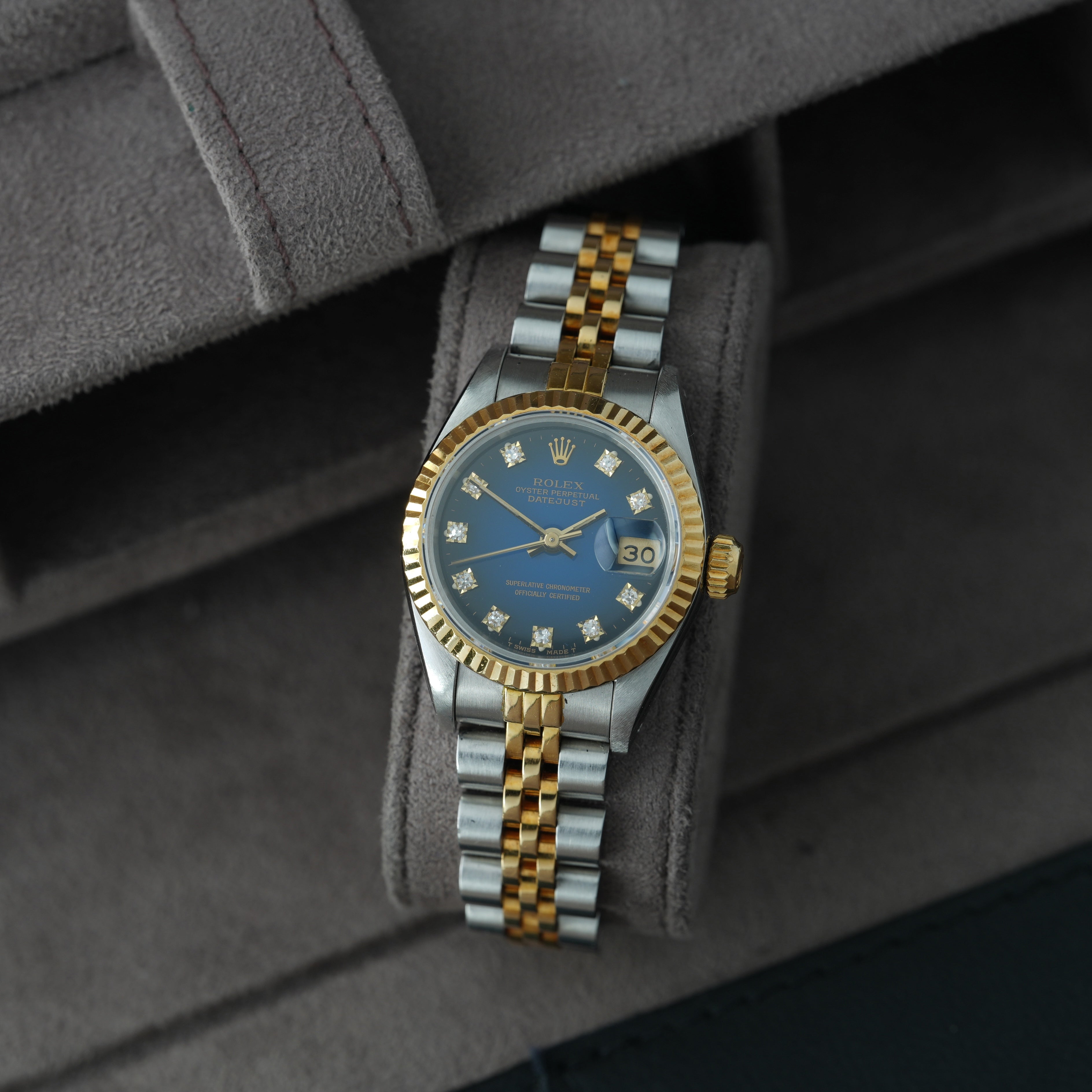 Rolex Lady-Datejust 26mm Ref. 69173 'Blau Vignette' Box & Papiere