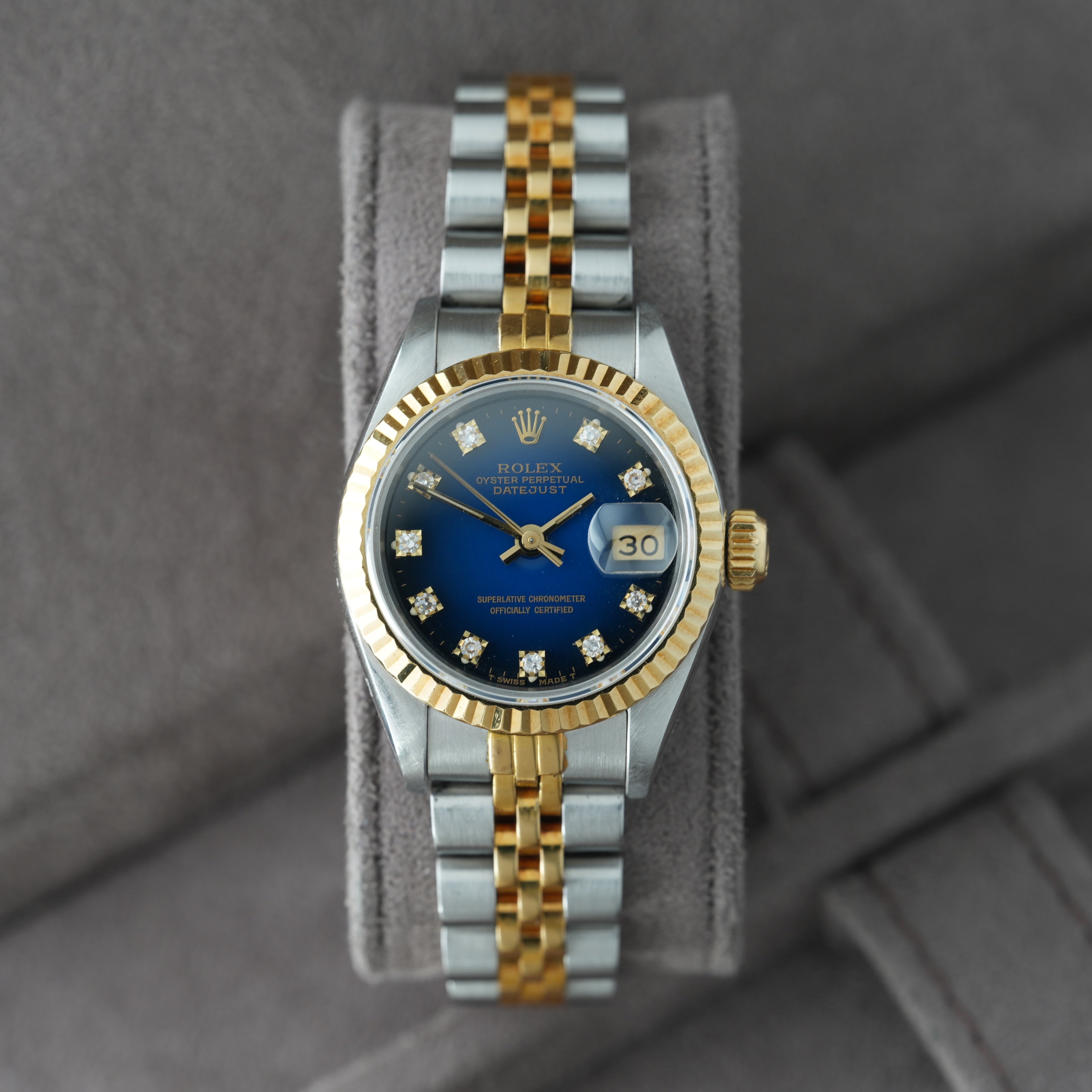 Rolex Lady-Datejust 26mm Ref. 69173 'Blau Vignette' Box & Papiere
