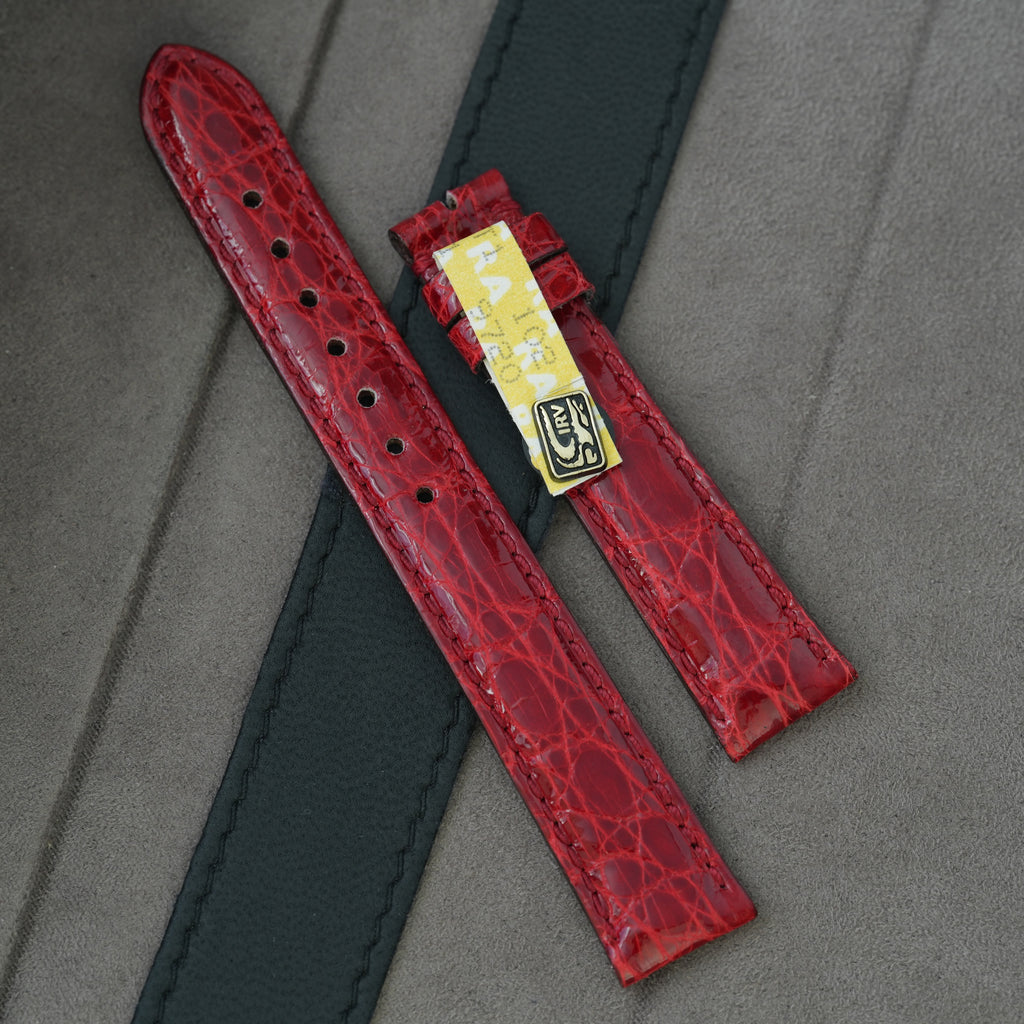 Chronoswiss Lederarmband NOS 16/14mm Rot Krokodil