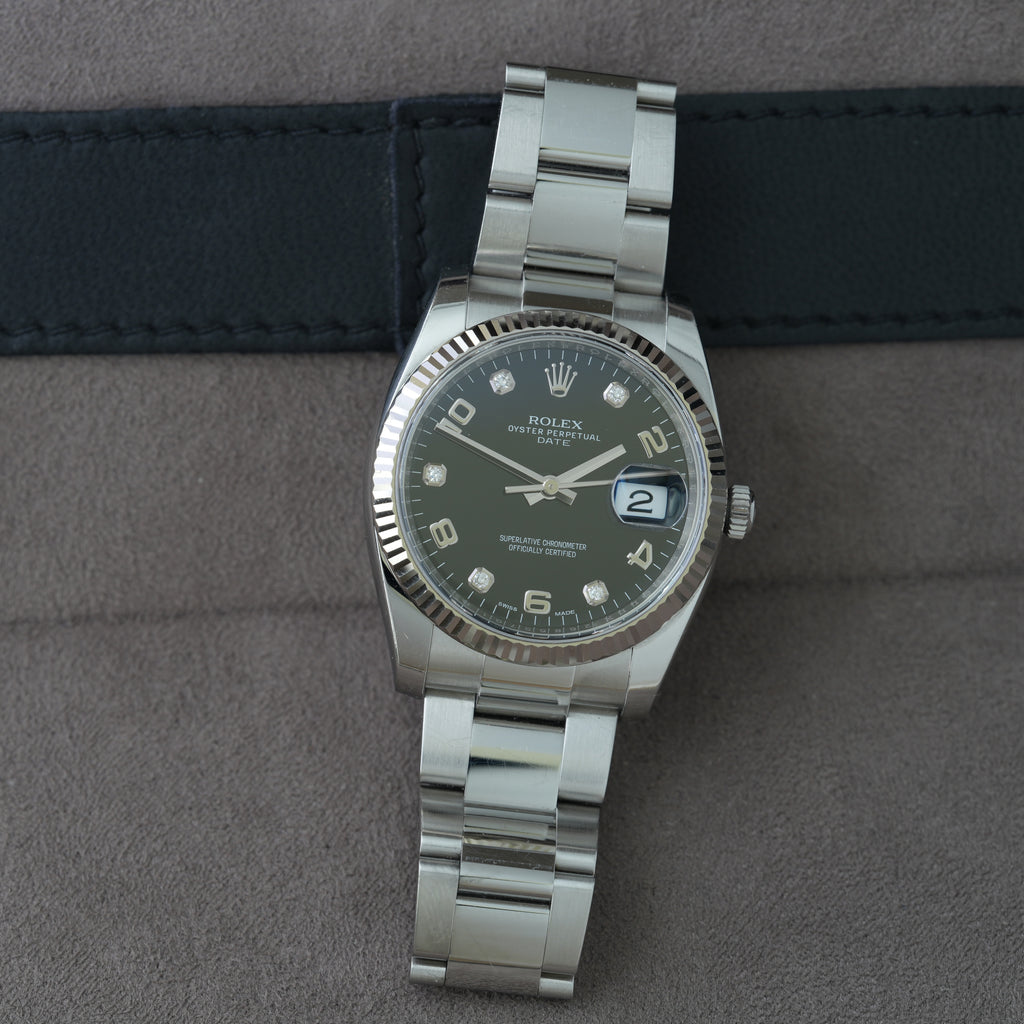 Rolex Oyster Perpetual 34 Ref. 115234 'Schwarzes Diamant Blatt'