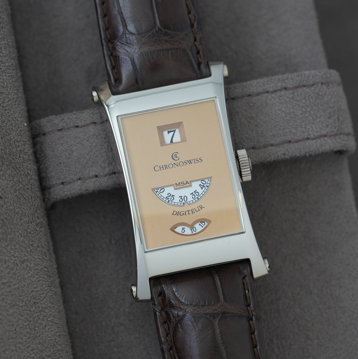 Chronoswiss Digiteur MSA Ref. CH1370 NOS Platin 'Full Set' *Lachs*