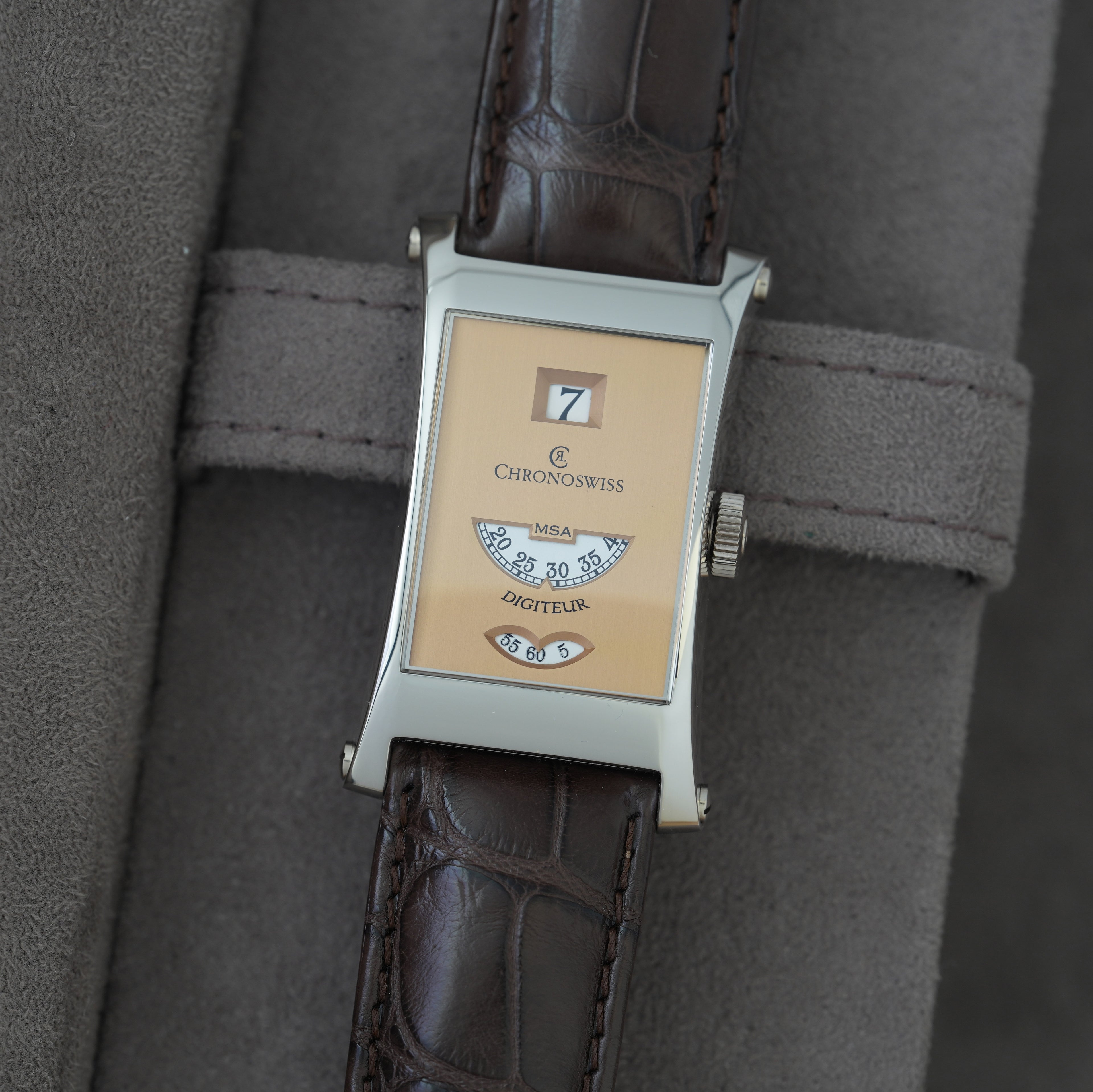 Chronoswiss Digiteur MSA Ref. CH1370 NOS Platin 'Full Set' *Lachs*