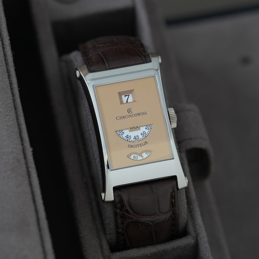 Chronoswiss Digiteur MSA Ref. CH1370 NOS Platin 'Full Set' *Lachs*