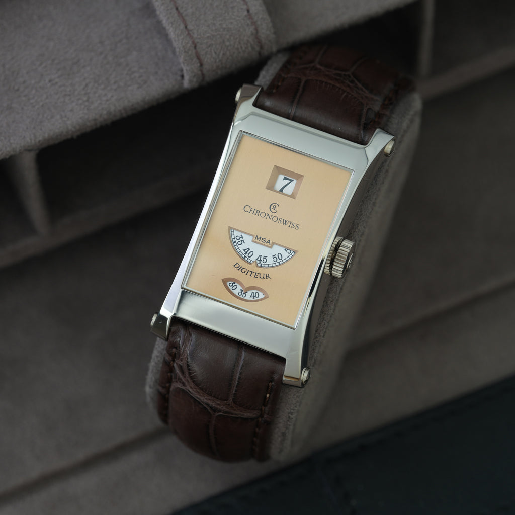 Chronoswiss Digiteur MSA Ref. CH1370 NOS Platin 'Full Set' *Lachs*