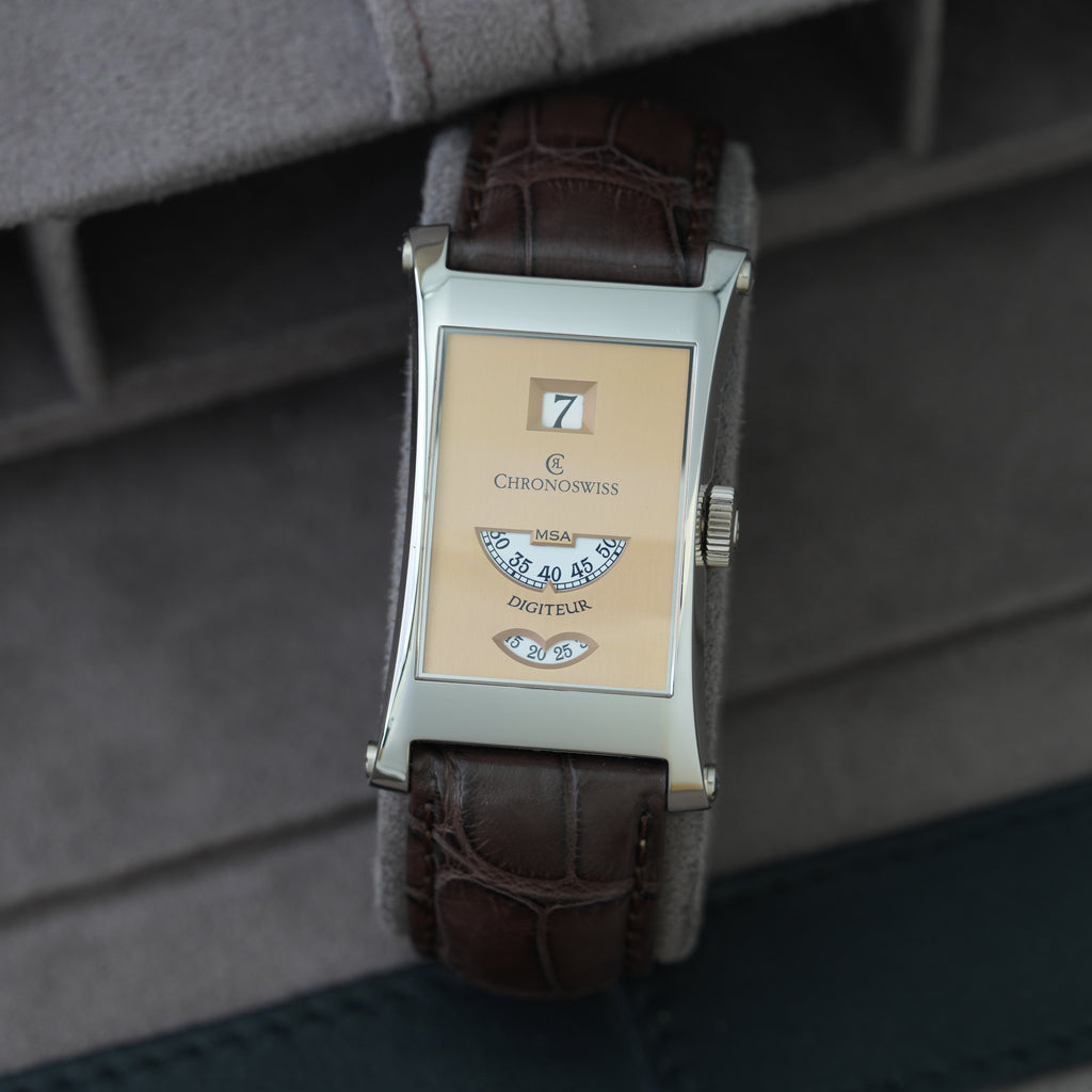 Chronoswiss Digiteur MSA Ref. CH1370 NOS Platin 'Full Set' *Lachs*