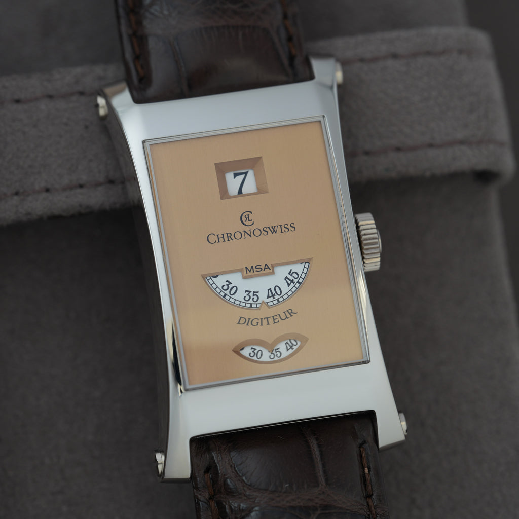 Chronoswiss Digiteur MSA Ref. CH1370 NOS Platin 'Full Set' *Lachs*