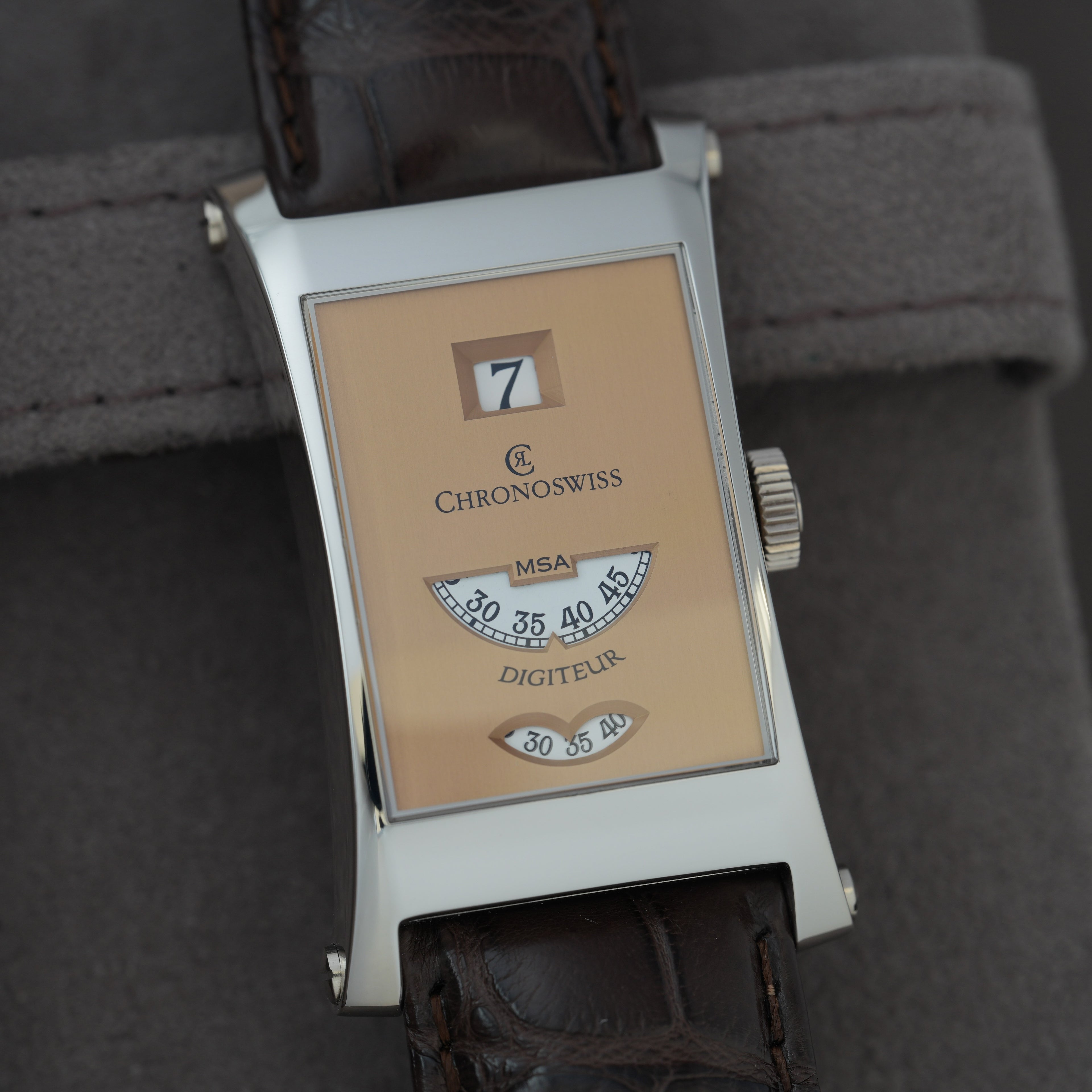 Chronoswiss Digiteur MSA Ref. CH1370 NOS Platin 'Full Set' *Lachs*