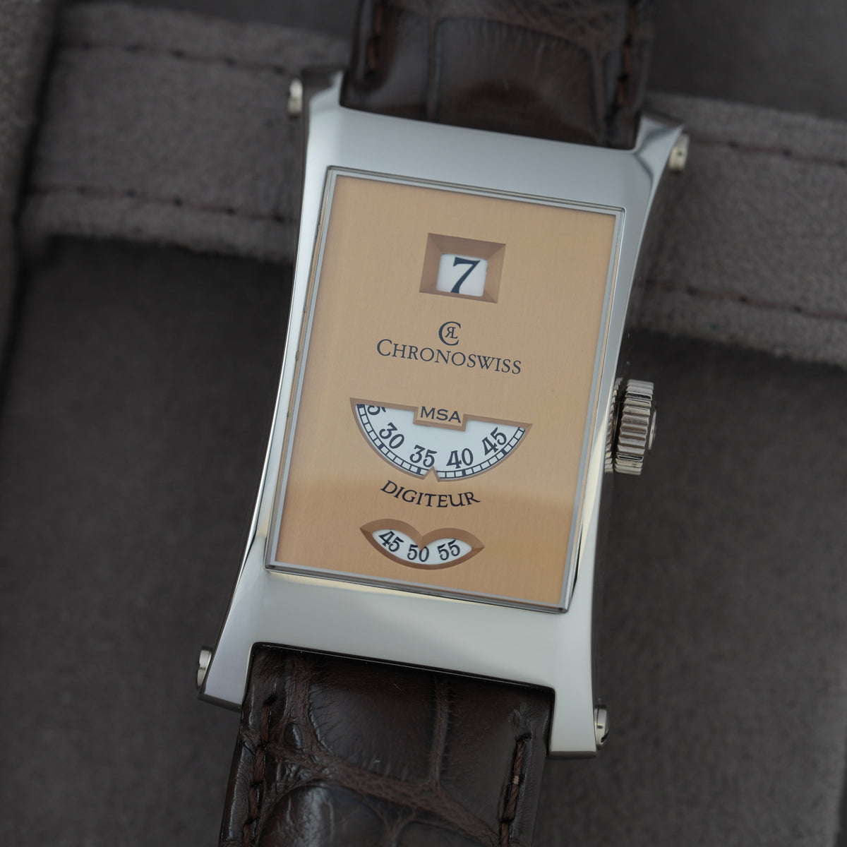 Chronoswiss Digiteur MSA Ref. CH1370 NOS Platin 'Full Set' *Lachs*