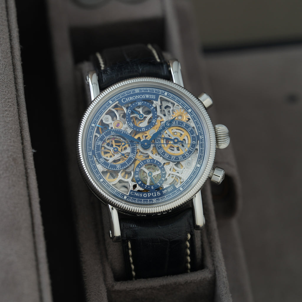 Chronoswiss Opus Skeleton 38mm Ref. CH7523sbl 'Rare Blue Dial'