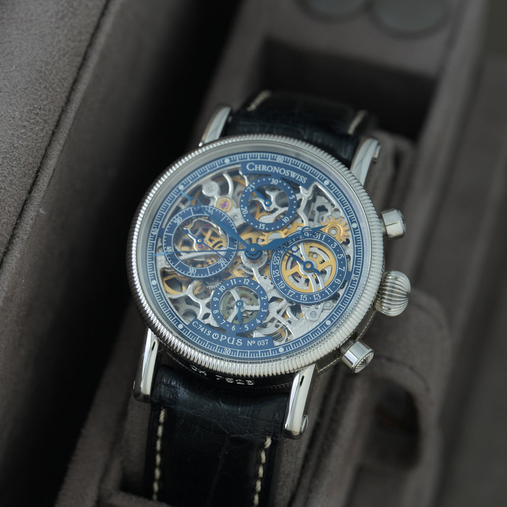 Chronoswiss Opus Skeleton 38mm Ref. CH7523sbl 'Rare Blue Dial'