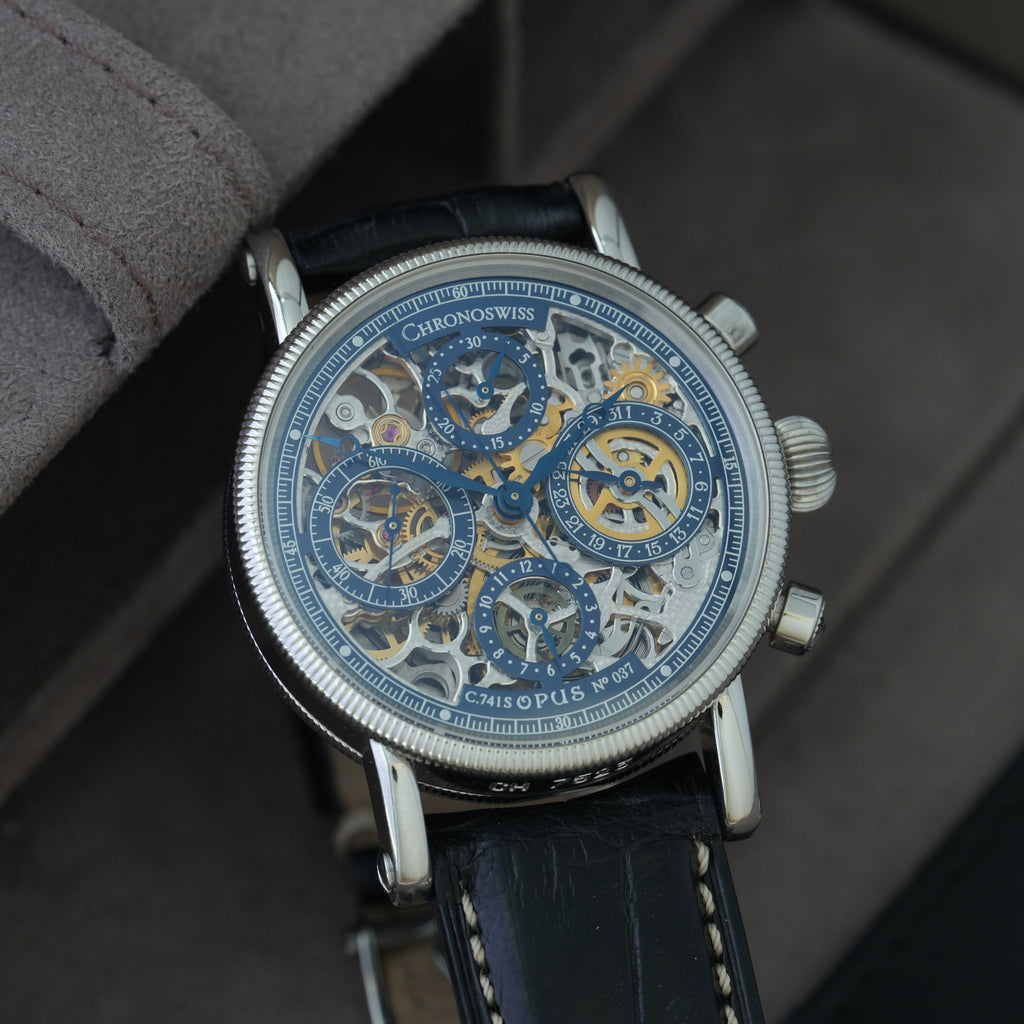 Chronoswiss Opus Skeleton 38mm Ref. CH7523sbl 'Rare Blue Dial'