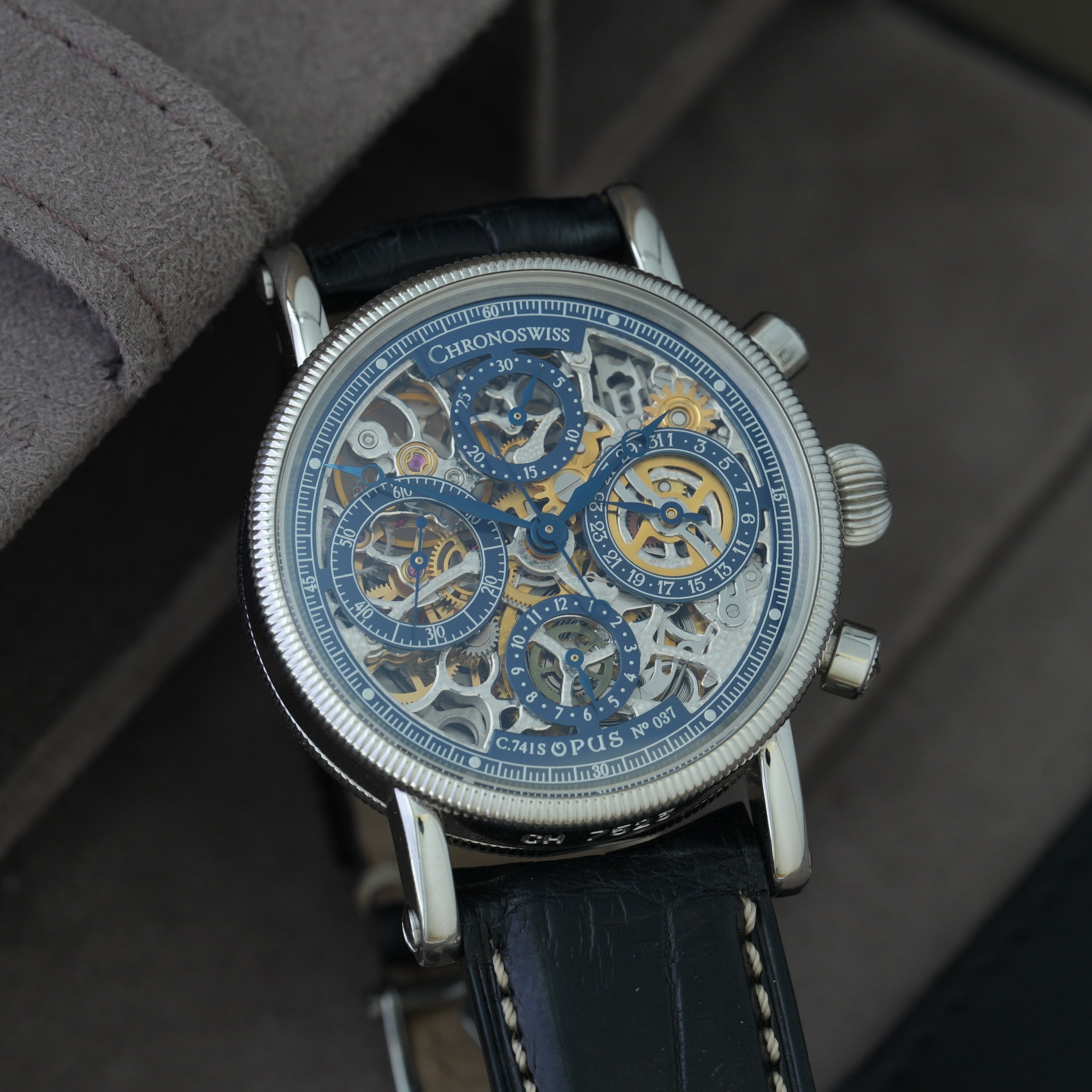 Chronoswiss Opus Skeleton 38mm Ref. CH7523sbl 'Rare Blue Dial'