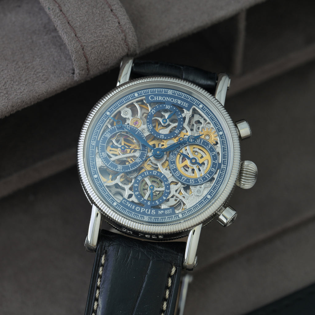Chronoswiss Opus Skeleton 38mm Ref. CH7523sbl 'Rare Blue Dial'