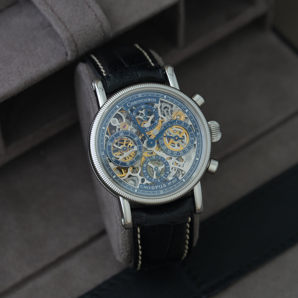 Chronoswiss Opus Skeleton 38mm Ref. CH7523sbl 'Rare Blue Dial'