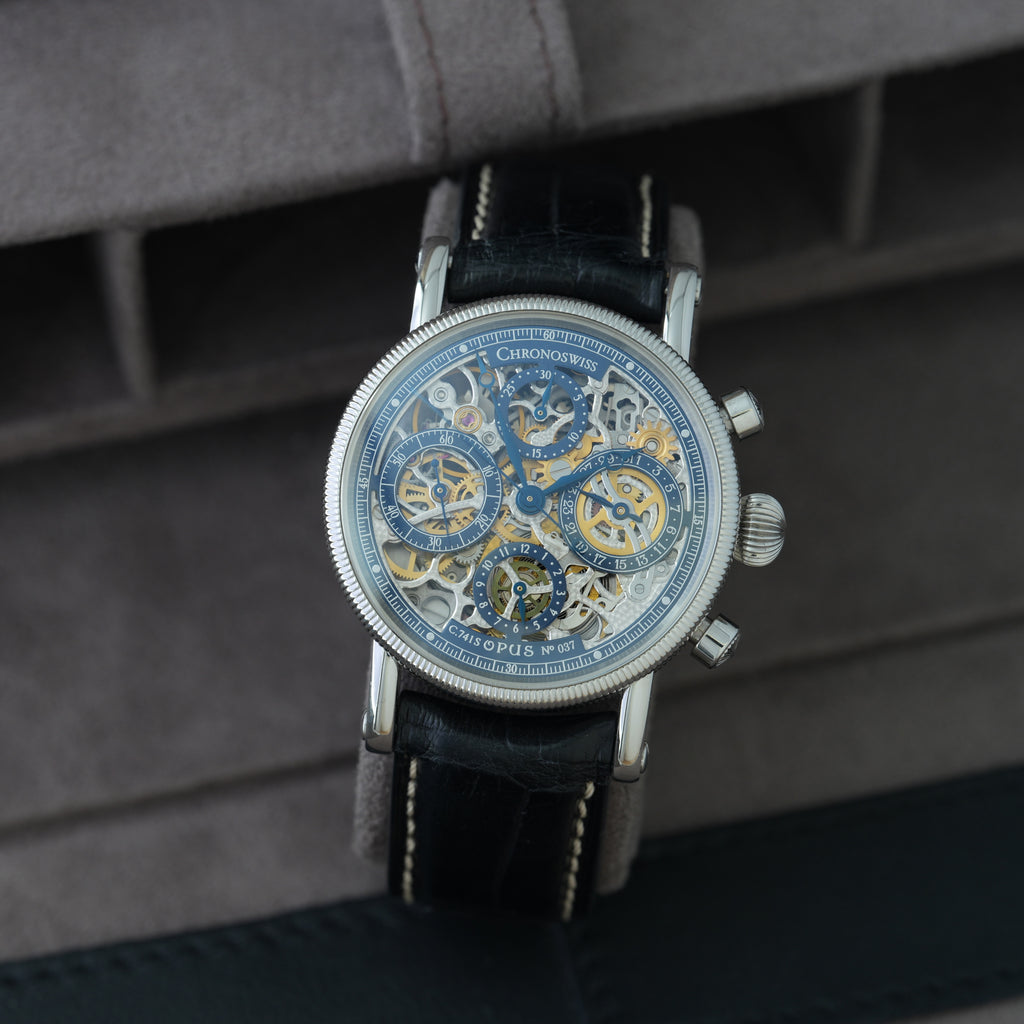 Chronoswiss Opus Skeleton 38mm Ref. CH7523sbl 'Rare Blue Dial'