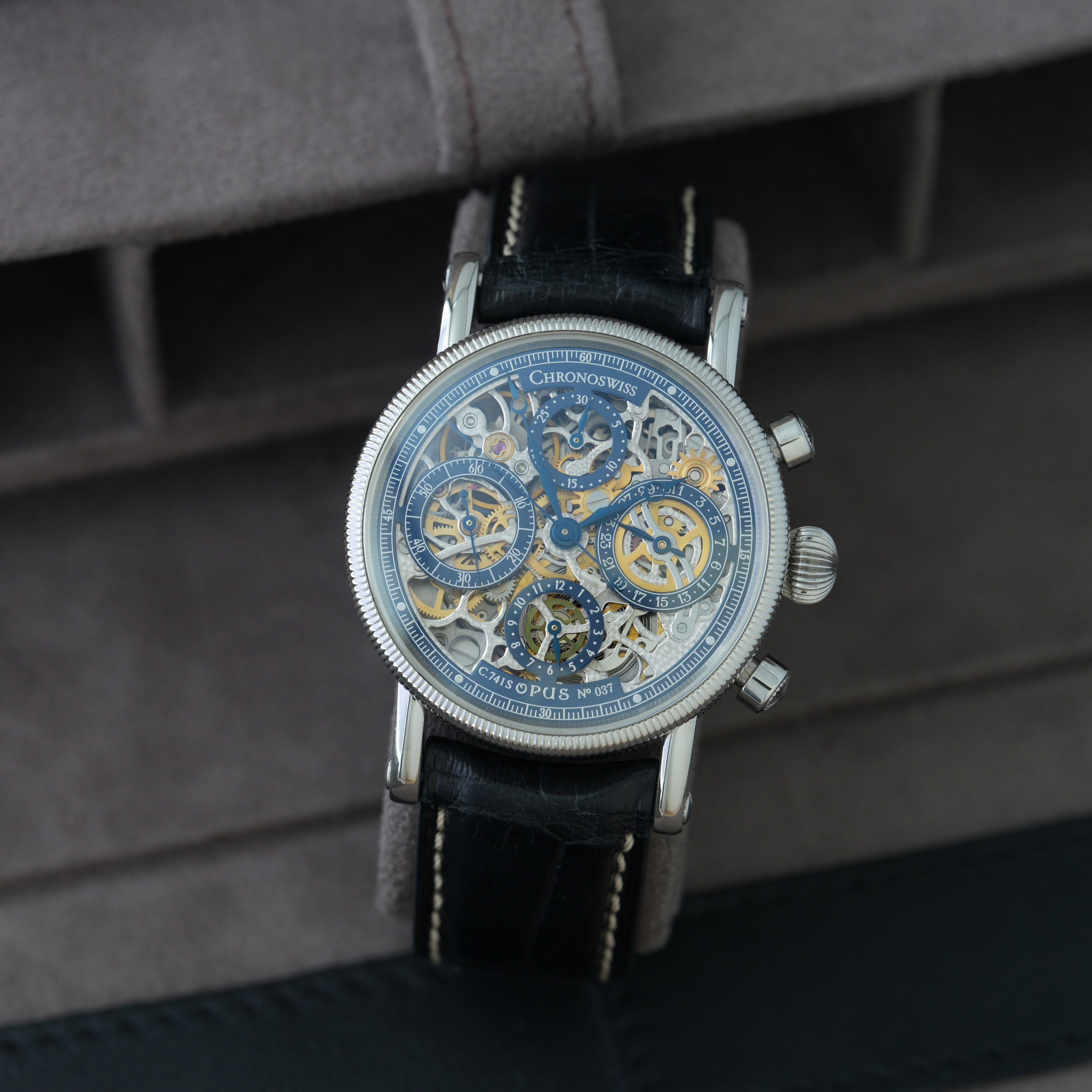 Chronoswiss Opus Skeleton 38mm Ref. CH7523sbl 'Rare Blue Dial'