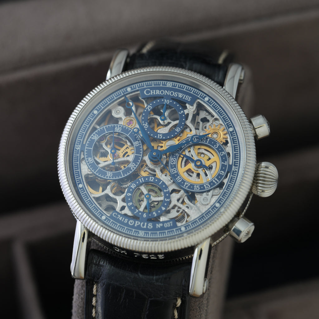 Chronoswiss Opus Skeleton 38mm Ref. CH7523sbl 'Rare Blue Dial'