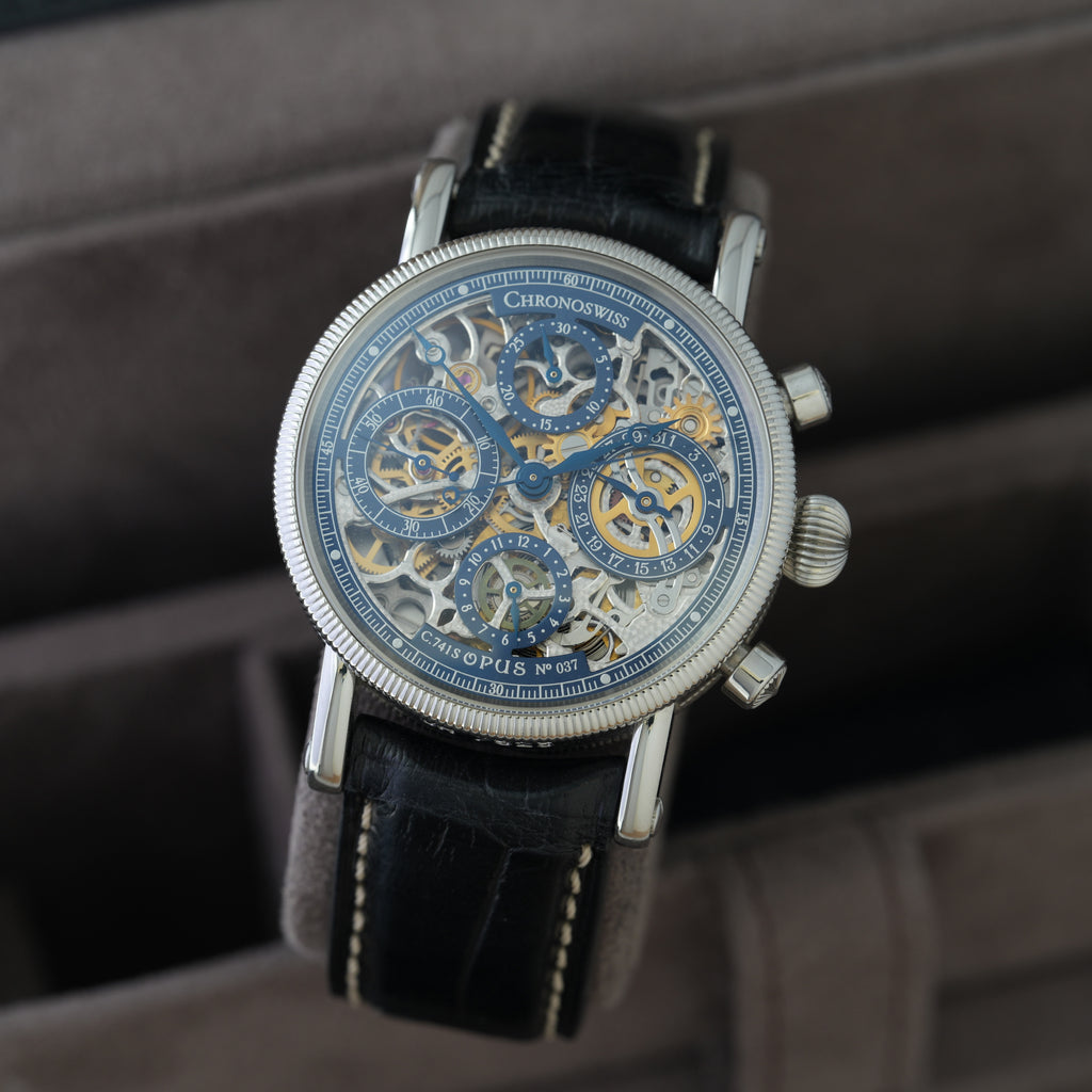 Chronoswiss Opus Skeleton 38mm Ref. CH7523sbl 'Rare Blue Dial'