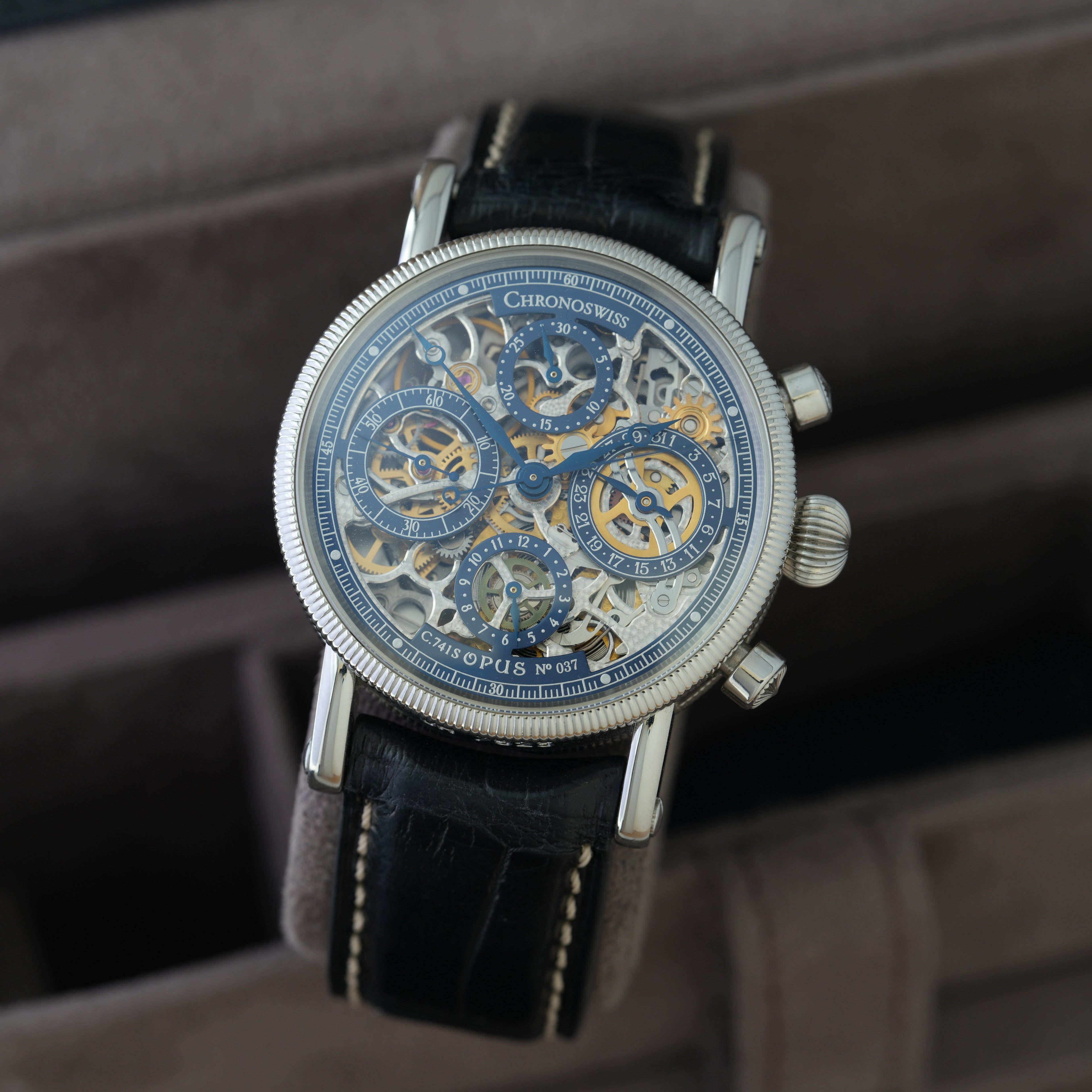Chronoswiss Opus Skeleton 38mm Ref. CH7523sbl 'Rare Blue Dial'