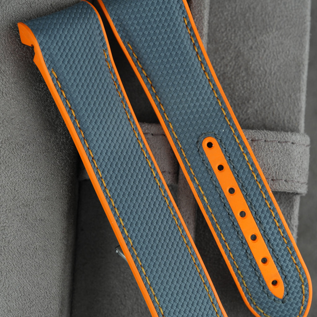 Omega Kautschukarmband Grau/Orange für Seamaster Planet Ocean