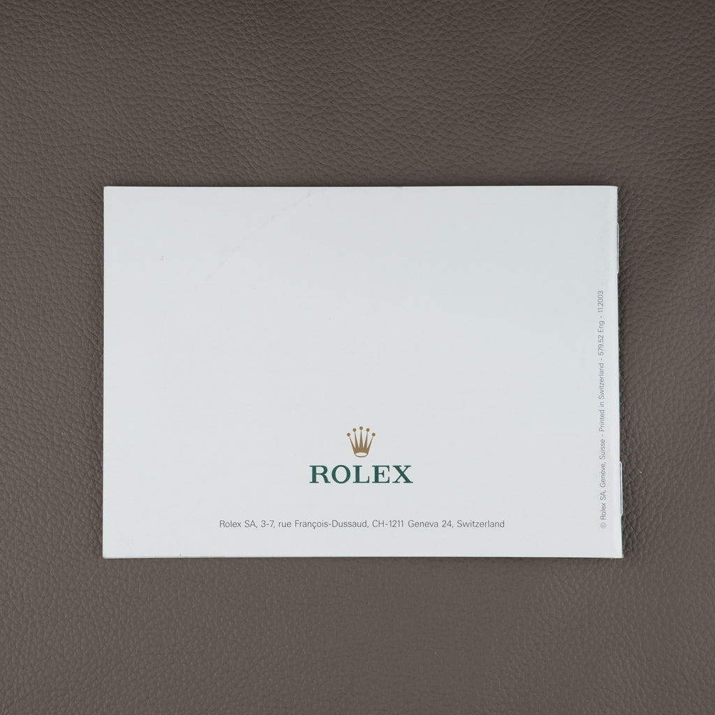 Rolex Oyster Booklet/Manual (Eng. 11.2003) Datejust/Daytona/Sumariner/GMT etc.