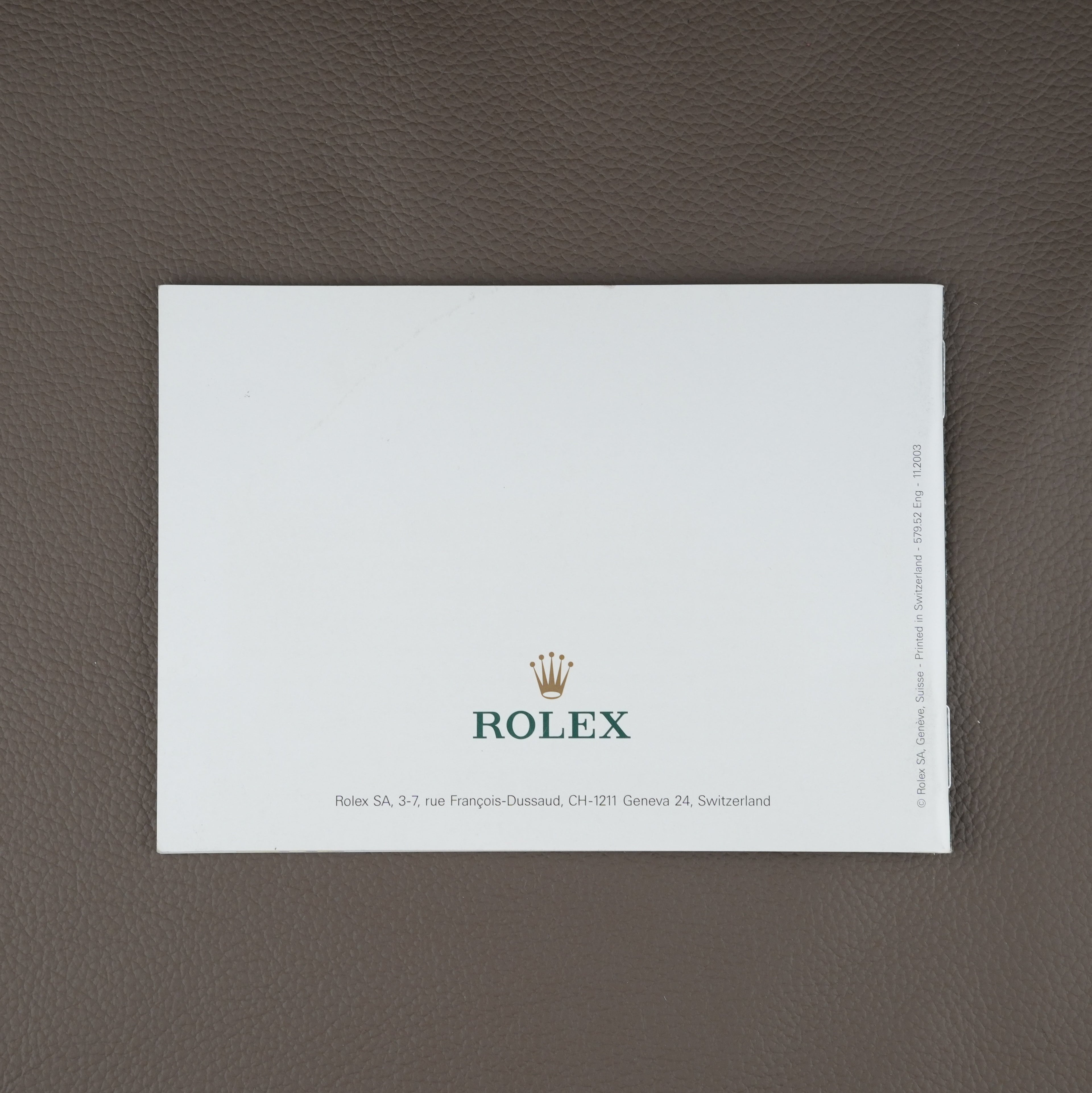 Rolex Oyster Booklet/Manual (Eng. 11.2003) Datejust/Daytona/Sumariner/GMT etc.