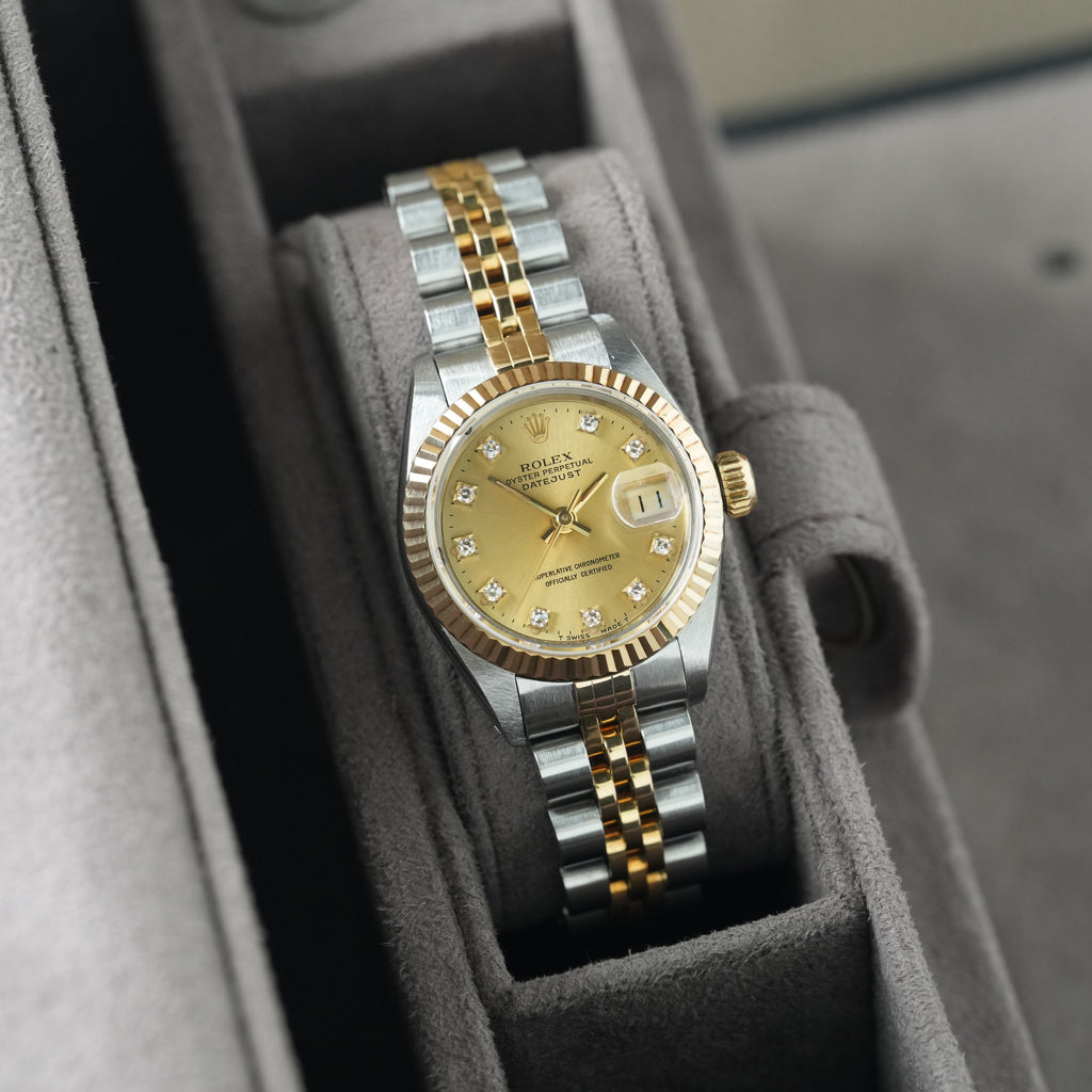 Rolex Lady-Datejust 26mm Ref. 69173 'Diamant-Blatt' Box & Papiere 1989