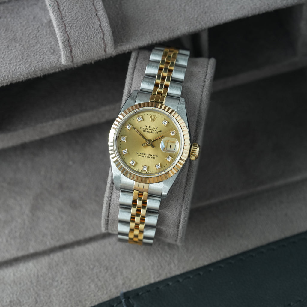 Rolex Lady-Datejust 26mm Ref. 69173 'Diamant-Blatt' Box & Papiere 1989