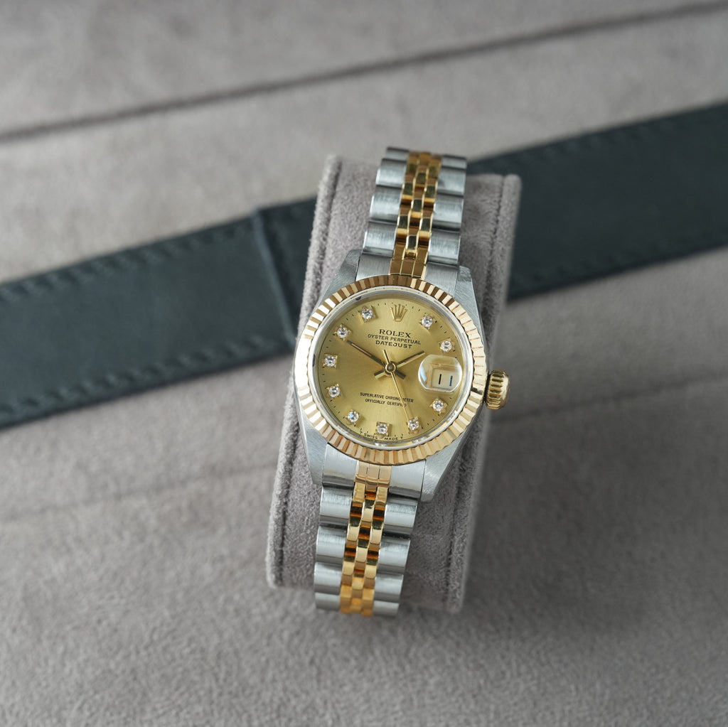Rolex Lady-Datejust 26mm Ref. 69173 'Diamant-Blatt' Box & Papiere 1989
